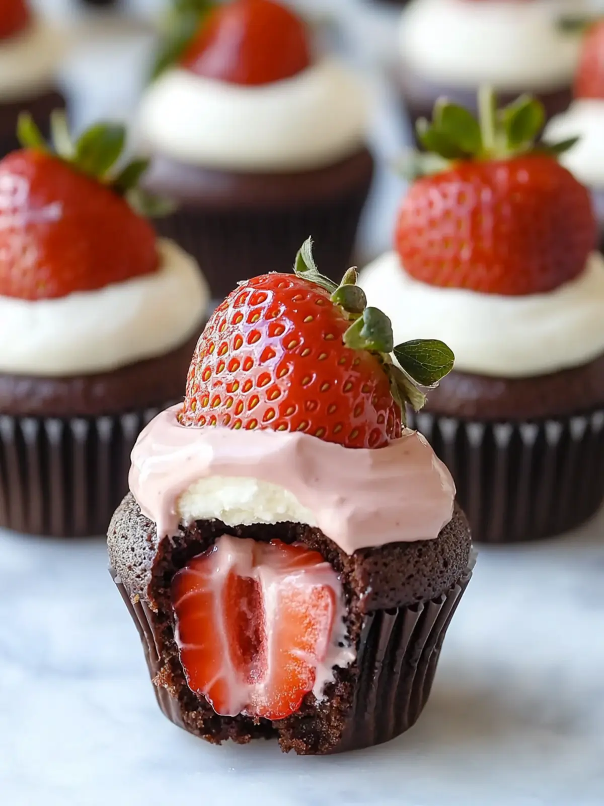 Chocolate Dipped Strawberry Cupcakes for Sweet Celebrations 3 Chocolate Dipped Strawberry Cupcakes