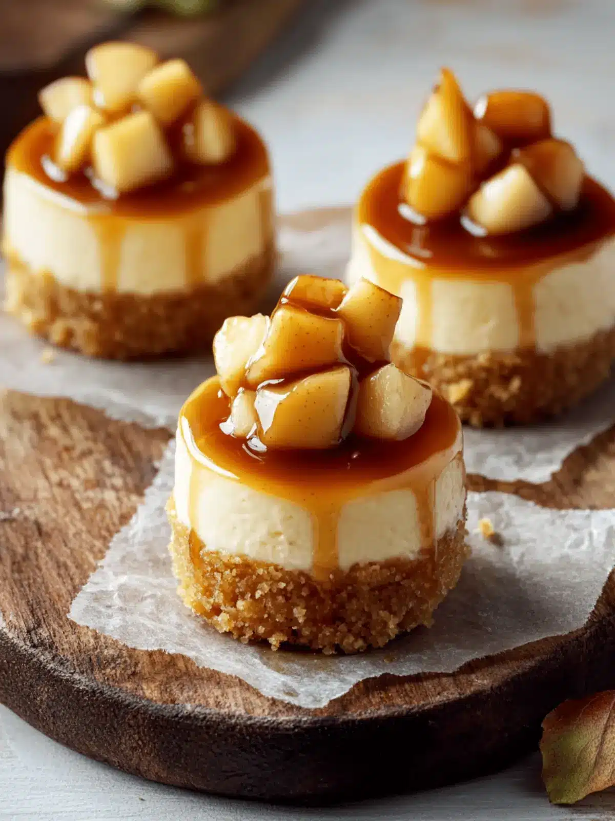 Delicious Mini Caramel Apple Cheesecakes for Fall Gatherings 4 Mini Caramel Apple Cheesecakes
