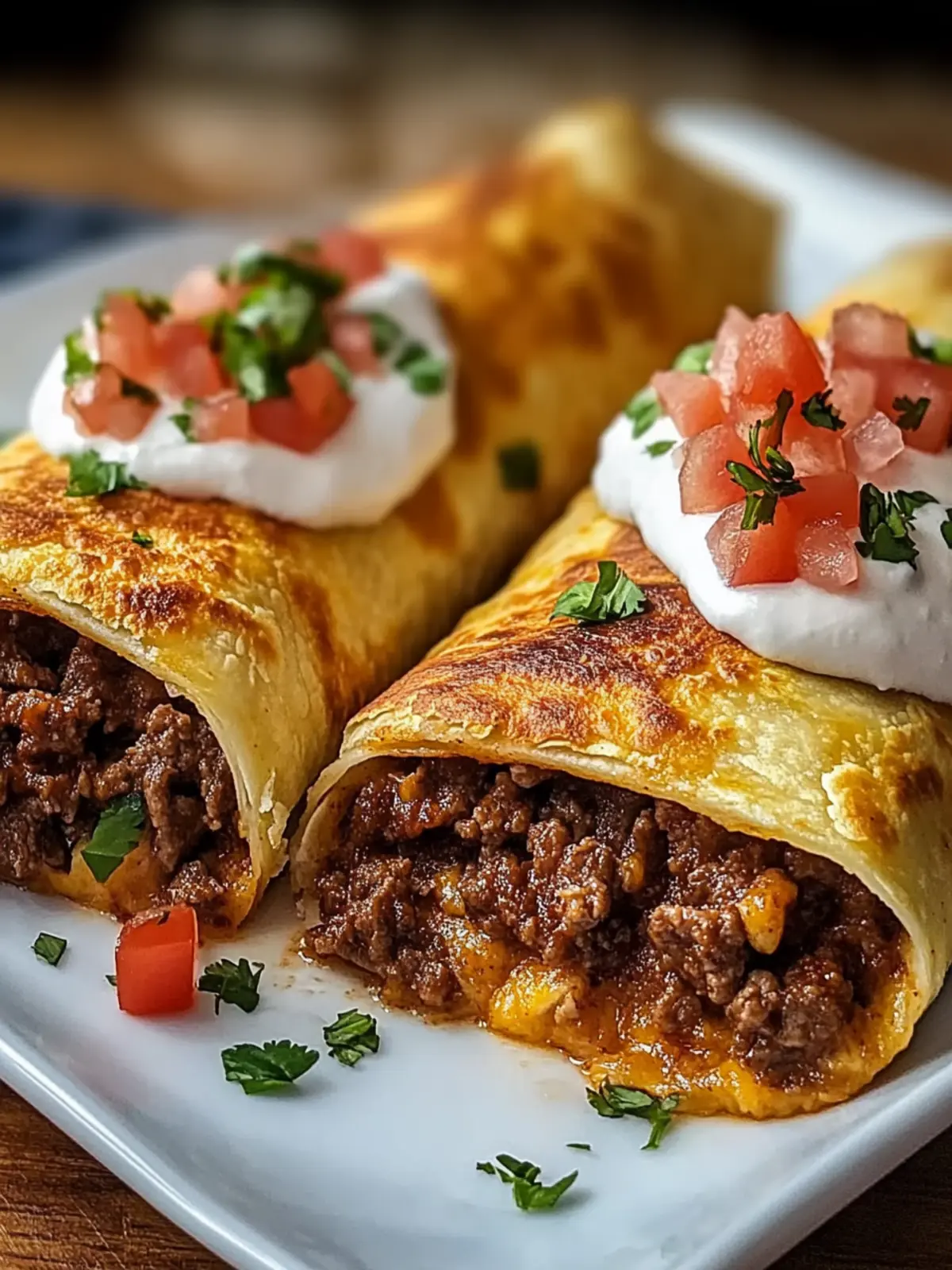 Savor Beef and Cheese Chimichangas in Just 35 Minutes 2 Beef and Cheese Chimichangas