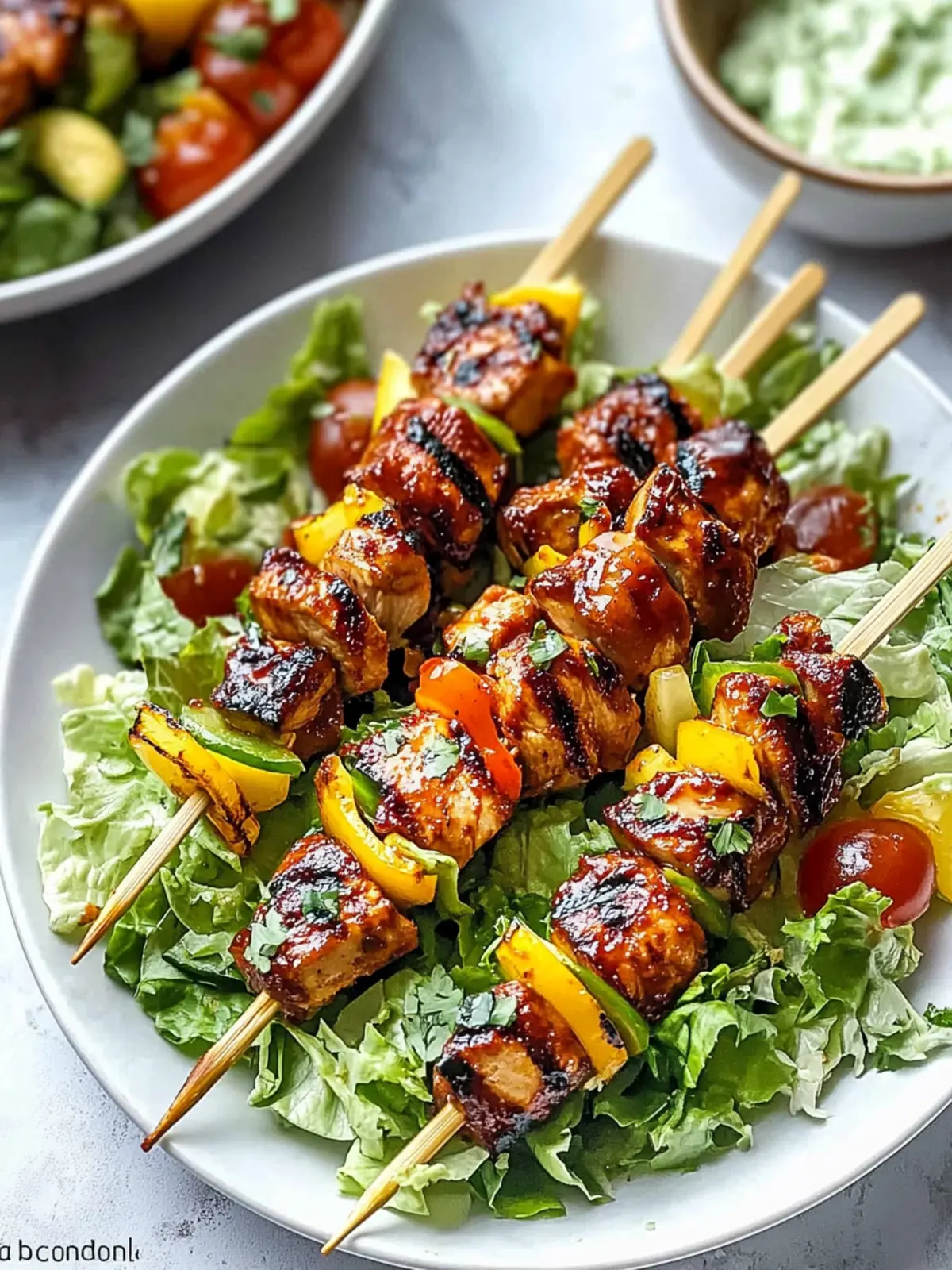 BBQ Chicken Skewer Salad: Easy, Flavorful Summer Delight 2 BBQ Chicken Skewer Salad