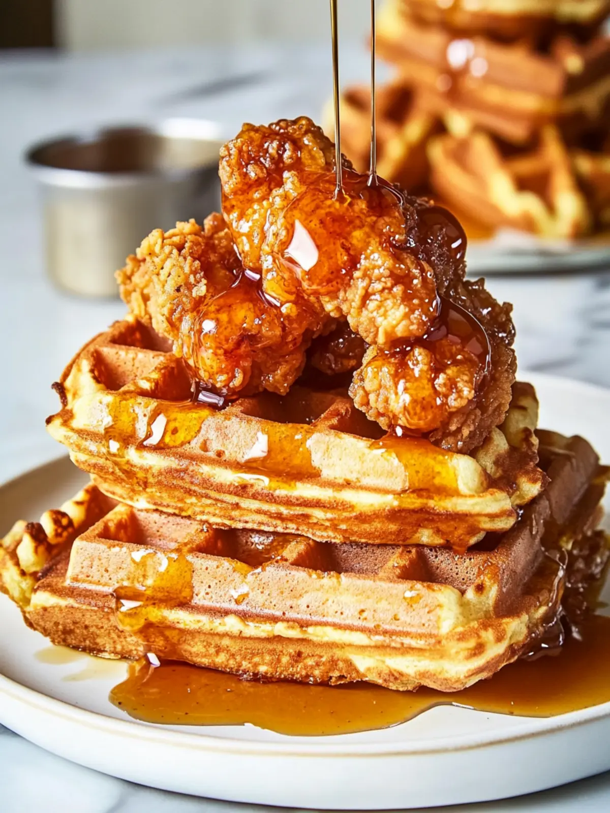Honey Fried Chicken and Waffles That'll Win Your Heart 2 Honey Fried Chicken and Waffles