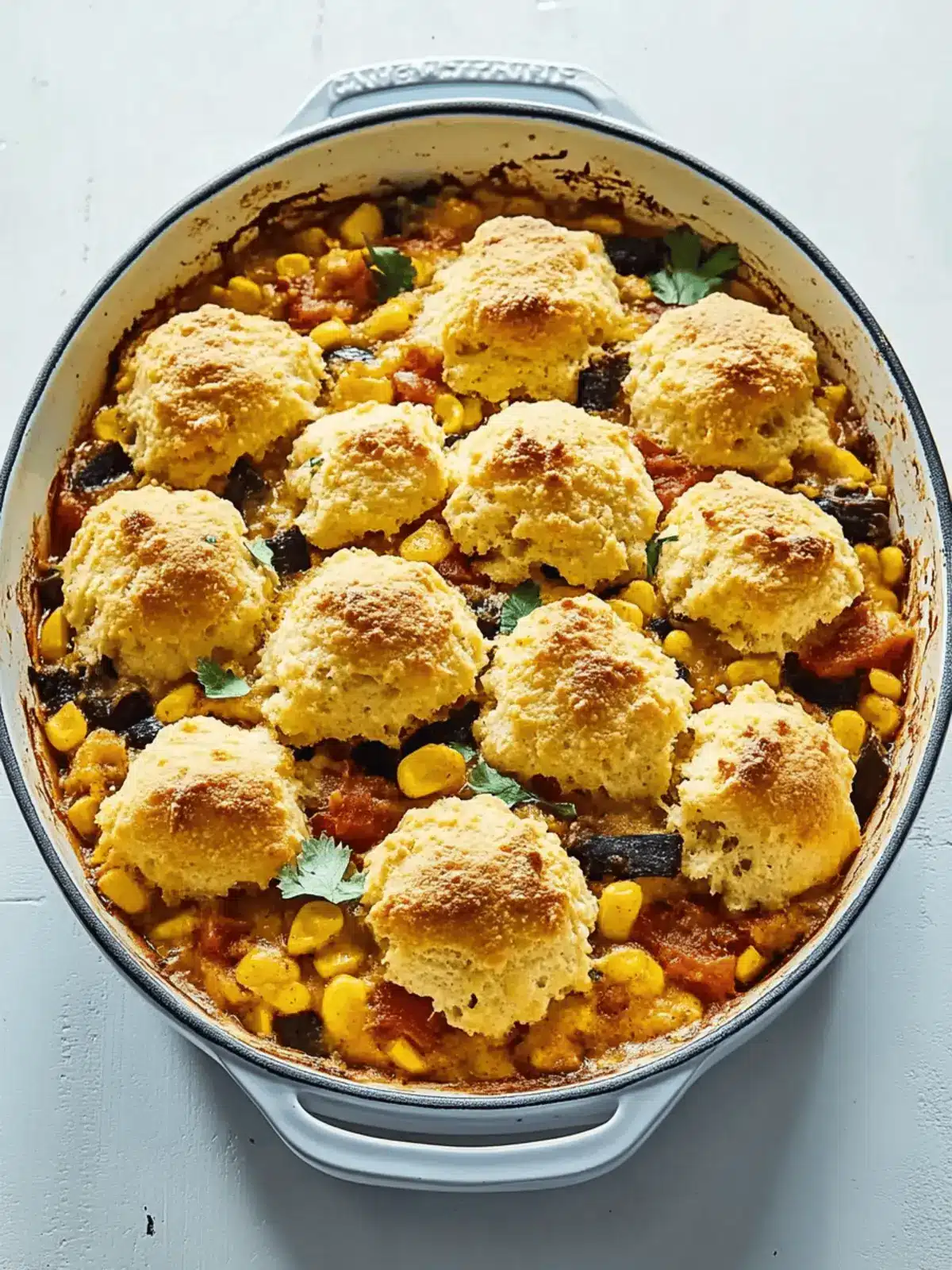 Hearty Three Sisters Casserole with Cornmeal Biscuit Topping 3 Three Sisters Casserole with Cornmeal Biscuit Topping