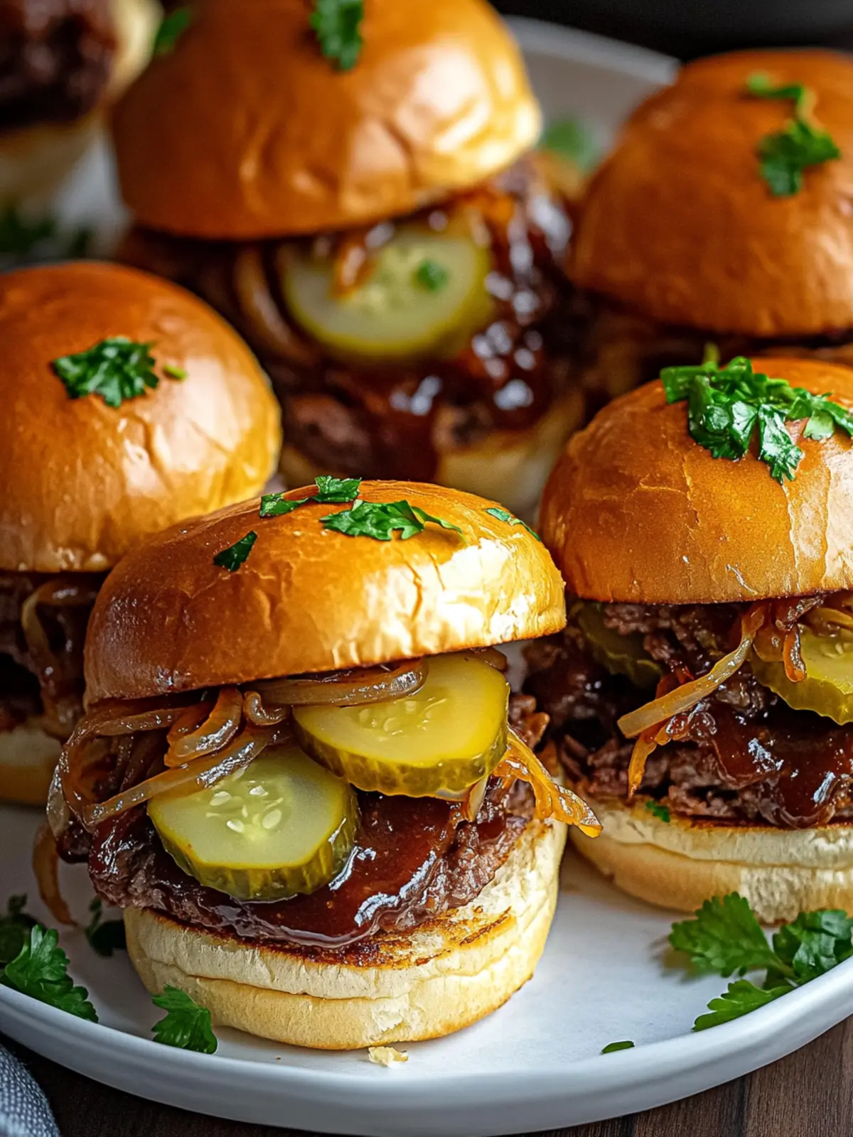 Smoky BBQ Cowboy Sliders with Crispy Onions Everyone Loves 2 Smoky BBQ Cowboy Sliders with Crispy Onions and Tangy Pickles