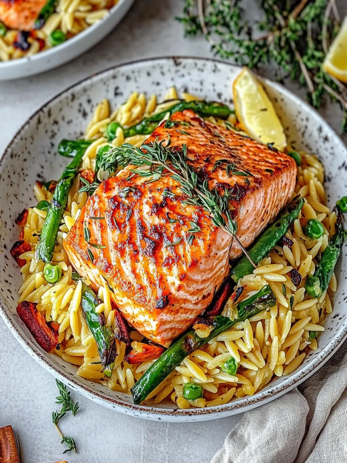 Harissa Salmon and Orzo with Tahini: A Flavorful Feast 3 Harissa Salmon and Orzo with Tahini