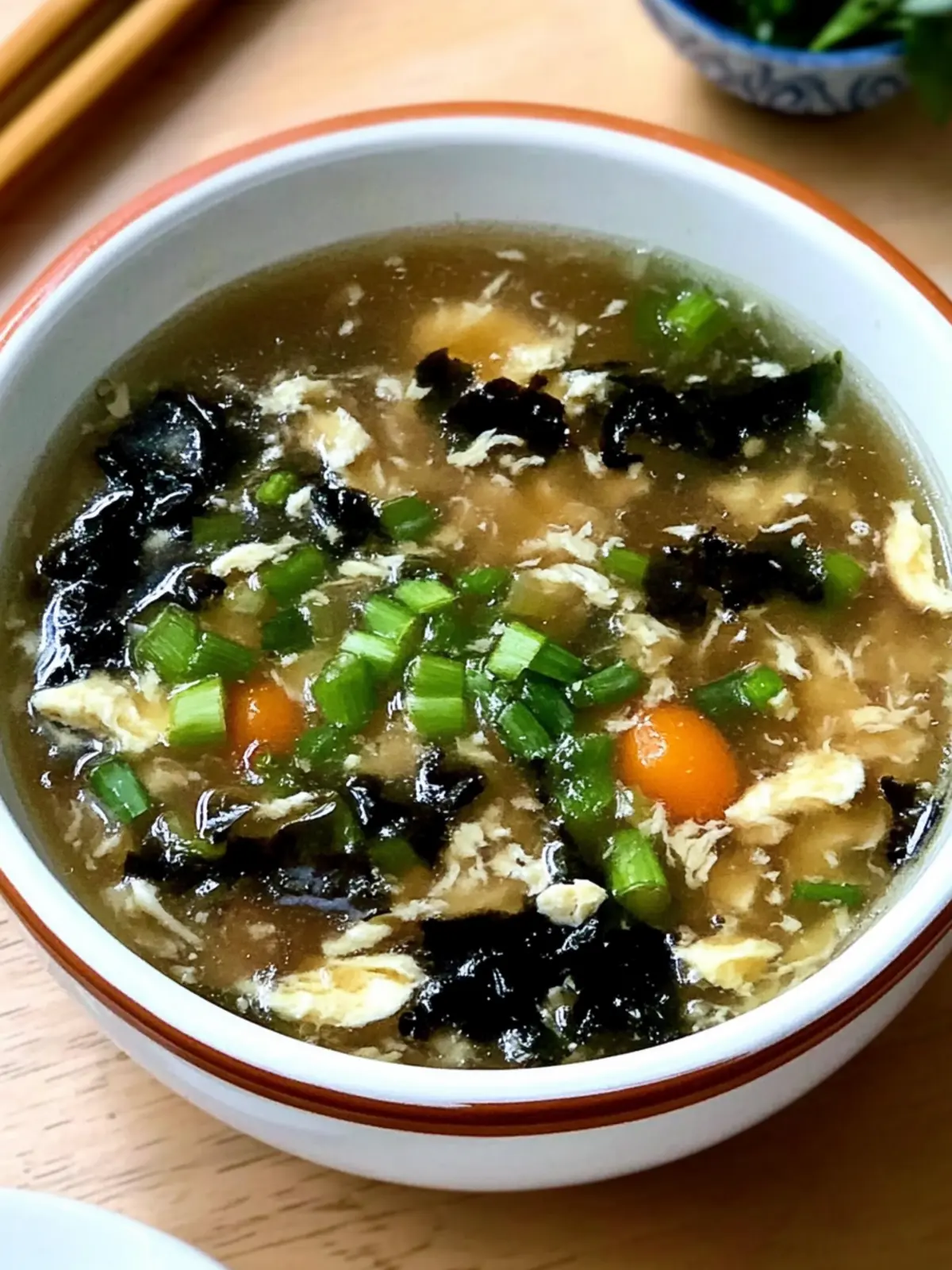 Seaweed Egg Drop Soup - A Nutritious Chinese Delight 4 Seaweed Egg Drop Soup- Chinese