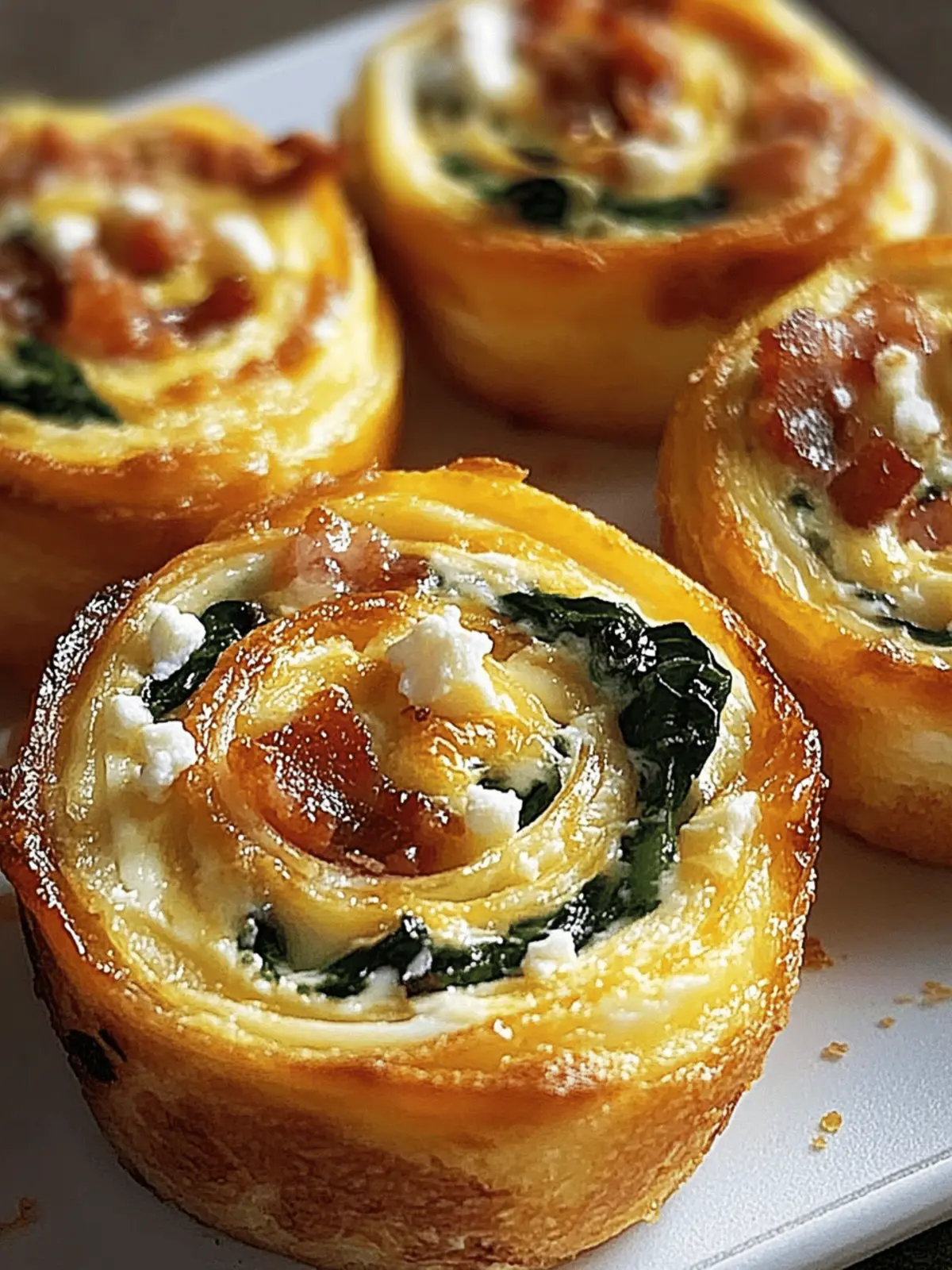 Baked Bacon, Egg, and Cheese Pinwheels with Spinach & Feta Magic 4 Baked Bacon, Egg, and Cheese Pinwheels with Spinach and Feta