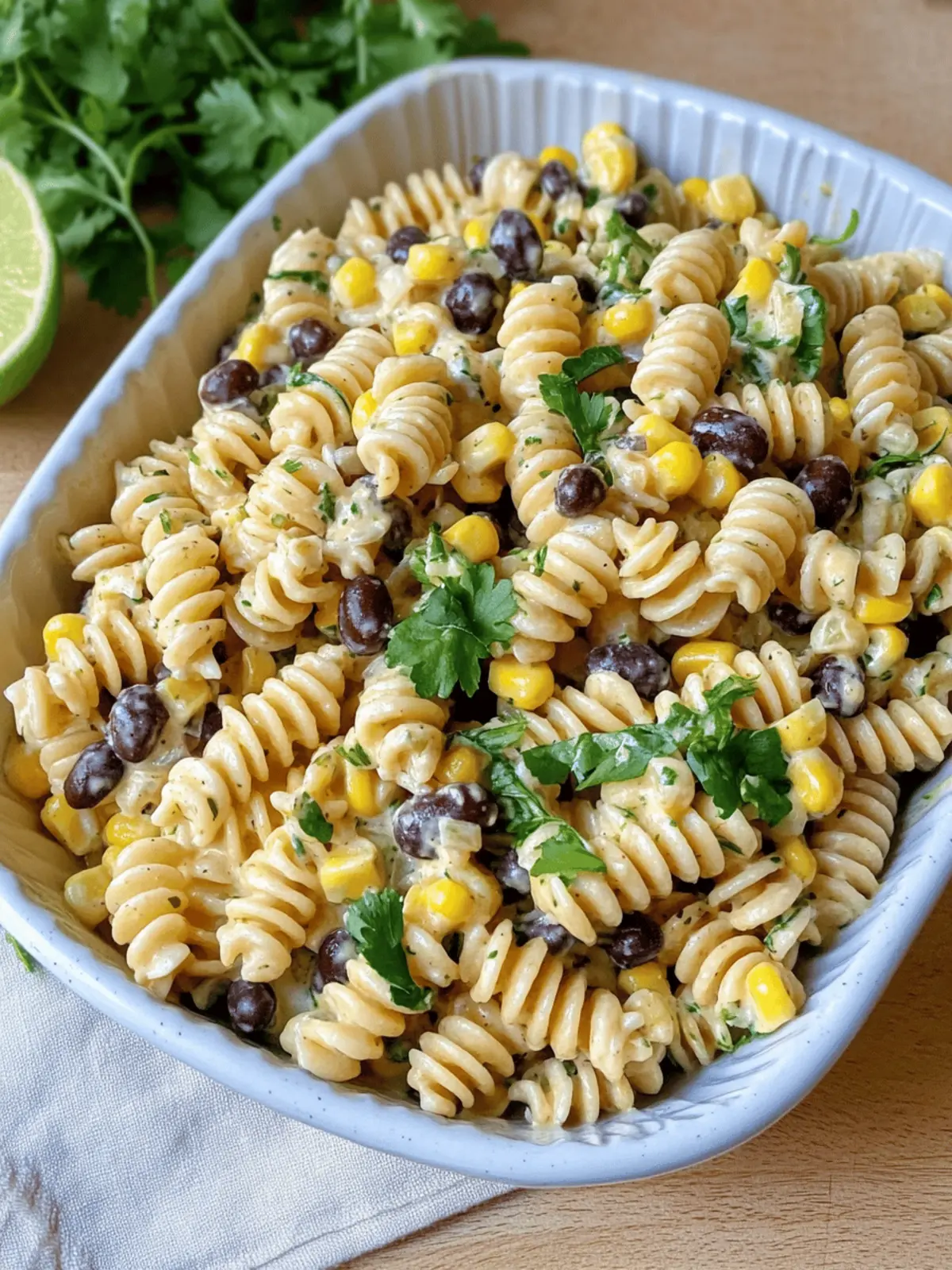 Black Bean and Corn Pasta Salad with Creamy Lime Dressing 3 Black Bean and Corn Pasta Salad with Lime Greek Yogurt Dressing