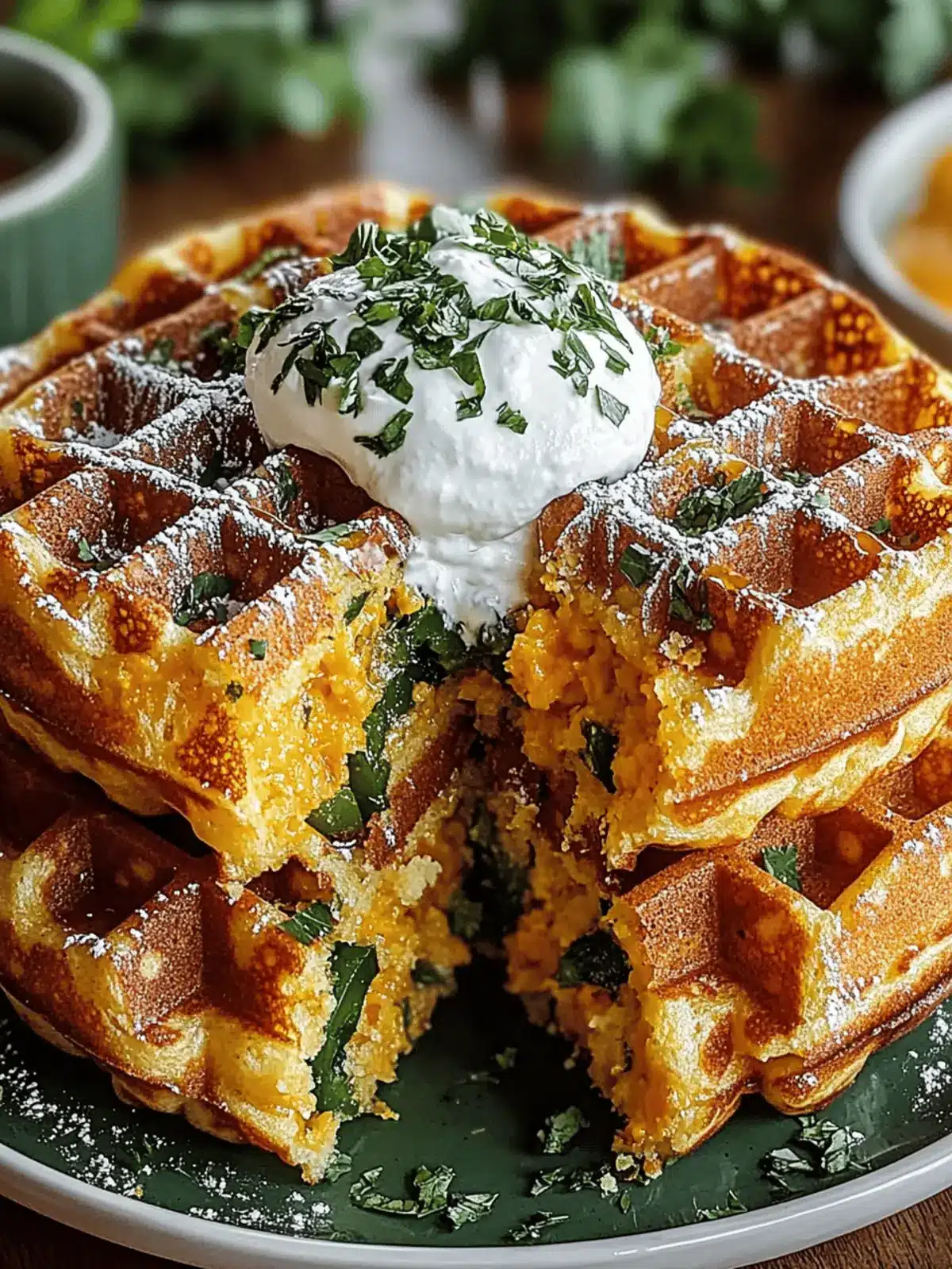 Cheddar Jalape o Cornbread Waffles for Bold Breakfast Bliss 4 Cheddar Jalape o Cornbread Waffles