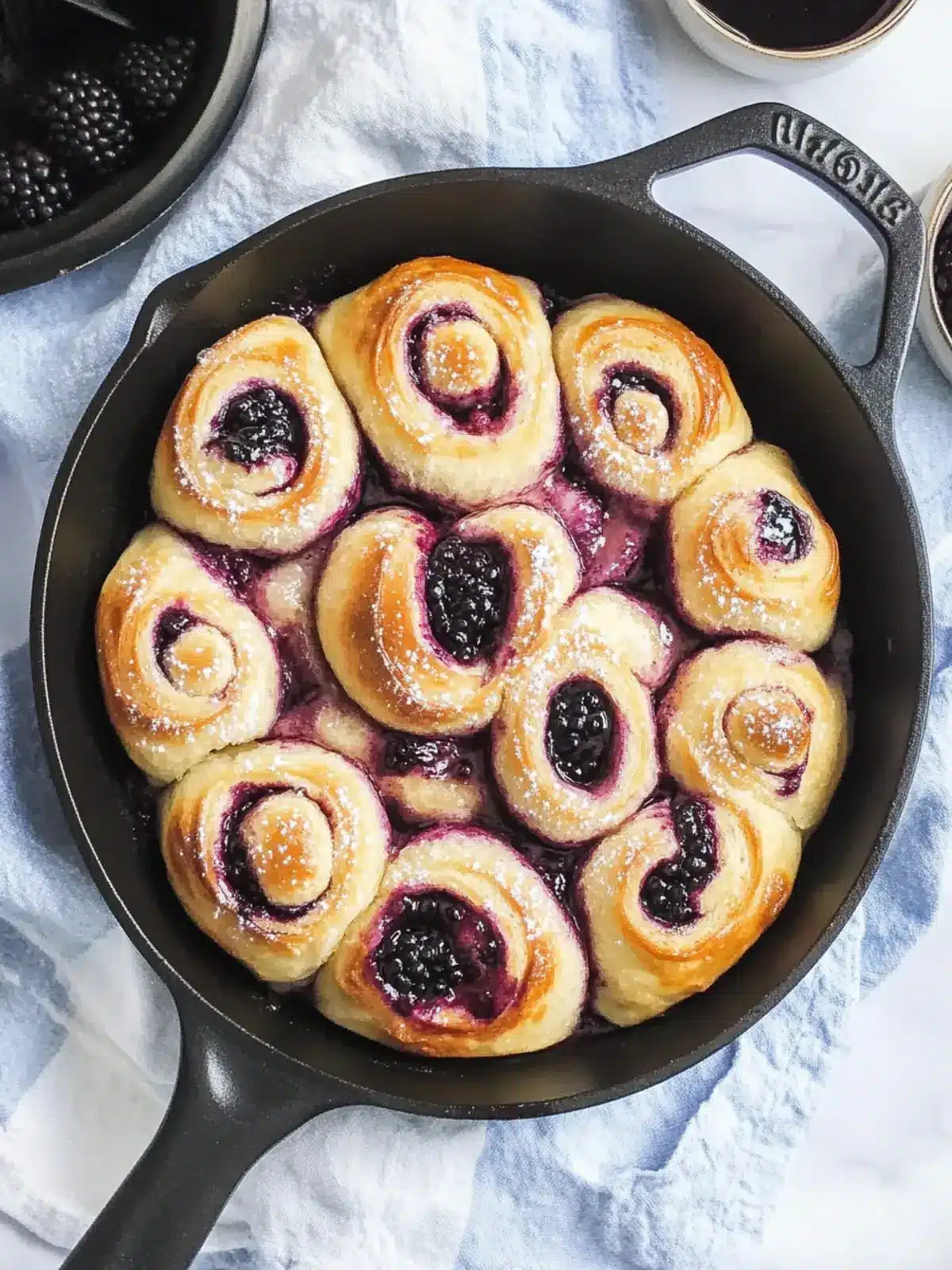 Skillet Blackberry Sweet Rolls: Easy Treats for Cozy Mornings 4 Skillet Blackberry Sweet Rolls