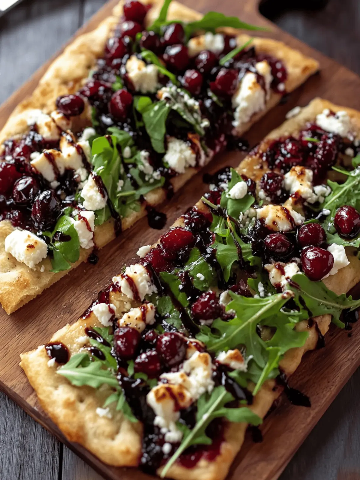 Easy Cranberry Balsamic Flatbread with Goat Cheese & Arugula Magic 2 Easy Cranberry Balsamic Flatbread with Goat Cheese & Arugula