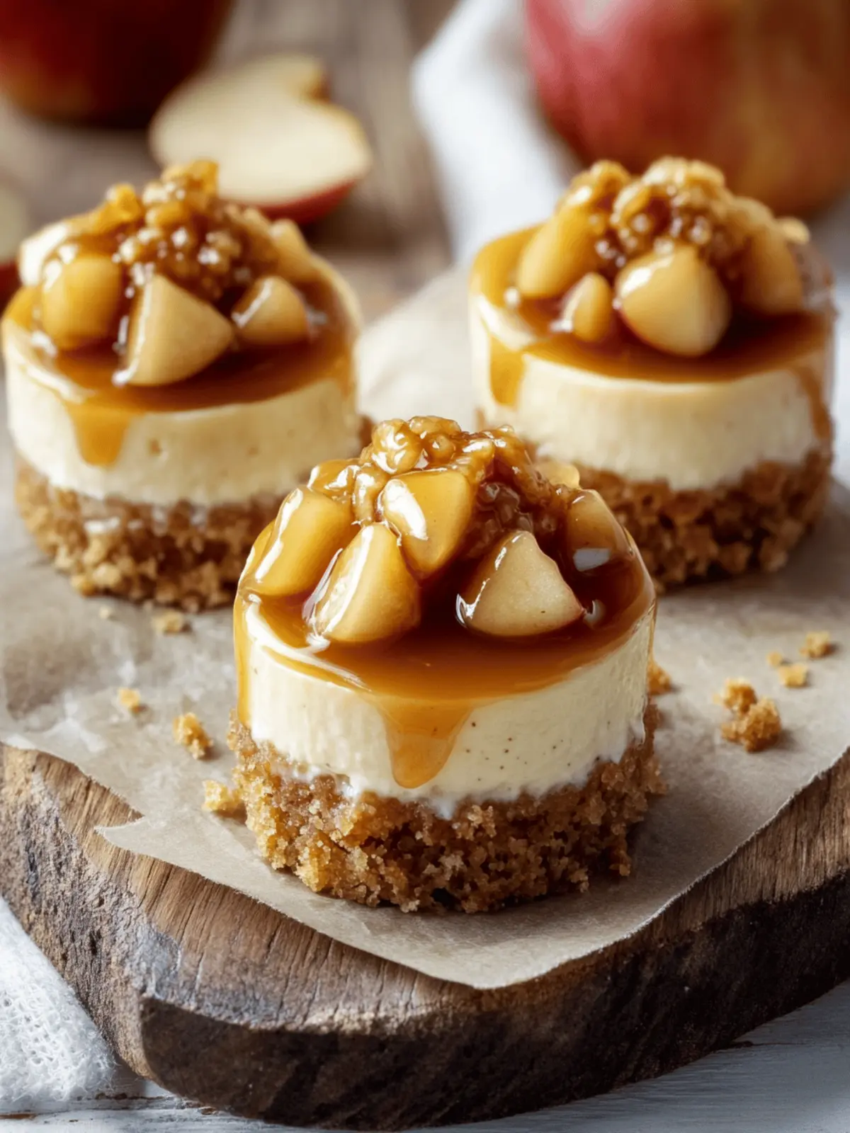 Delicious Mini Caramel Apple Cheesecakes for Fall Gatherings 2 Mini Caramel Apple Cheesecakes