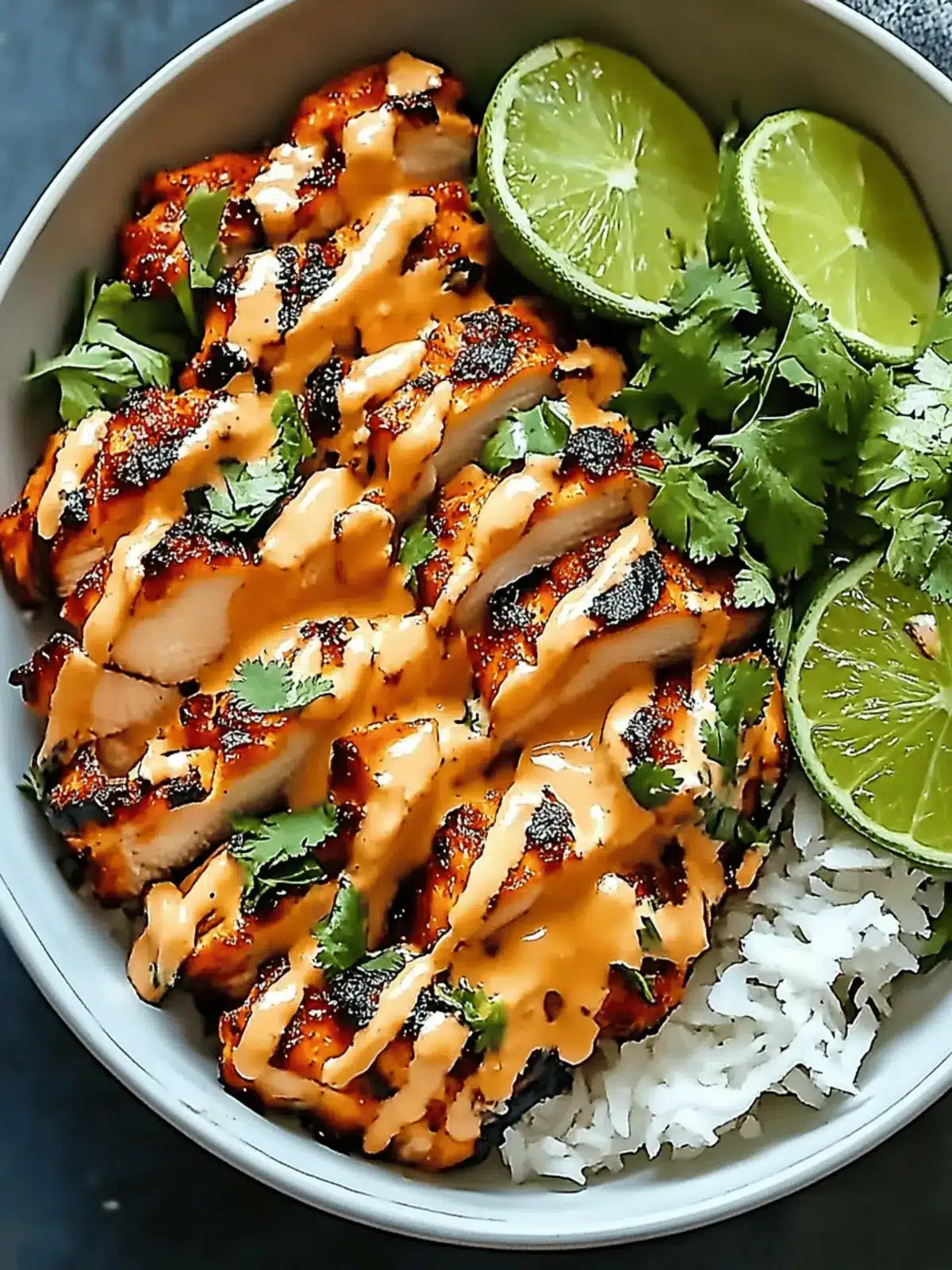 Savor the Sweet Chili Chicken Bowl with Coconut Lime Drizzle 3 Sweet Chili Chicken Bowl with Coconut Lime Drizzle