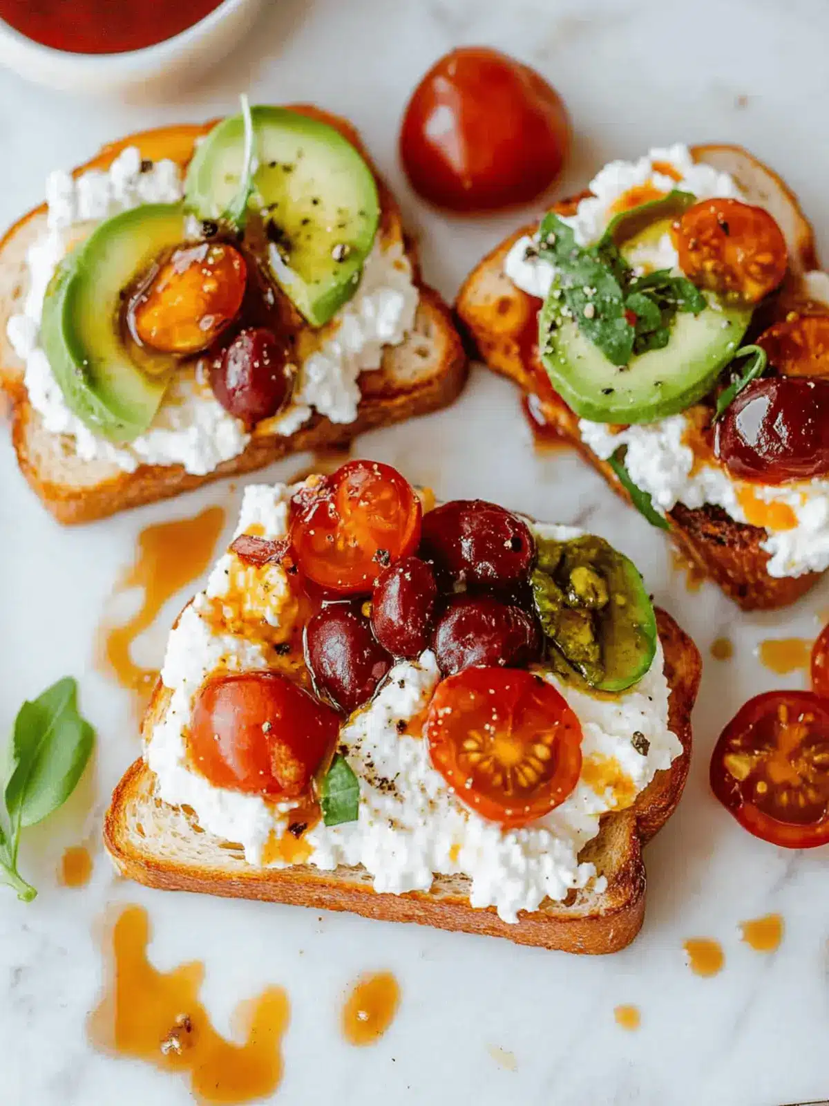 Quick Cottage Cheese Toast with Sweet & Savory Twists 2 Quick Cottage Cheese Toast (Sweet & Savory Options)