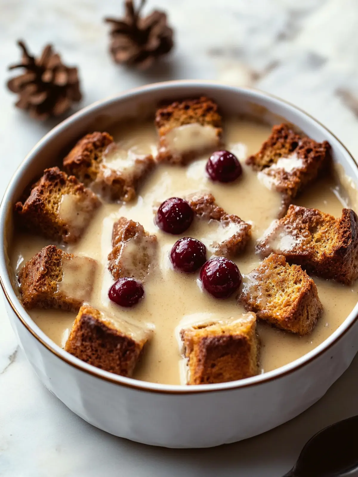 Gingerbread Bread Pudding with Eggnog Sauce: Holiday Bliss 2 Gingerbread Bread Pudding with Eggnog Sauce