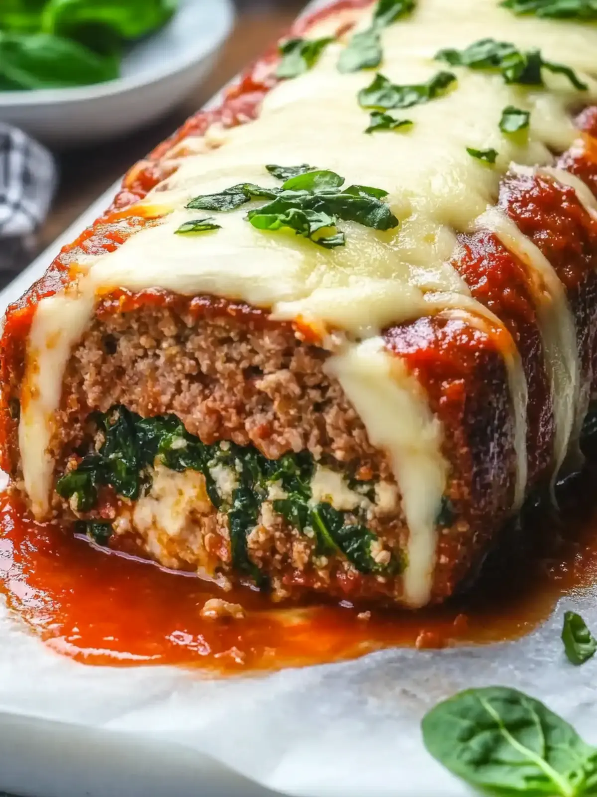 Cheesy Stuffed Italian Meatloaf with Spinach You'll Love 4 Stuffed Italian Meatloaf with Spinach and Cheese