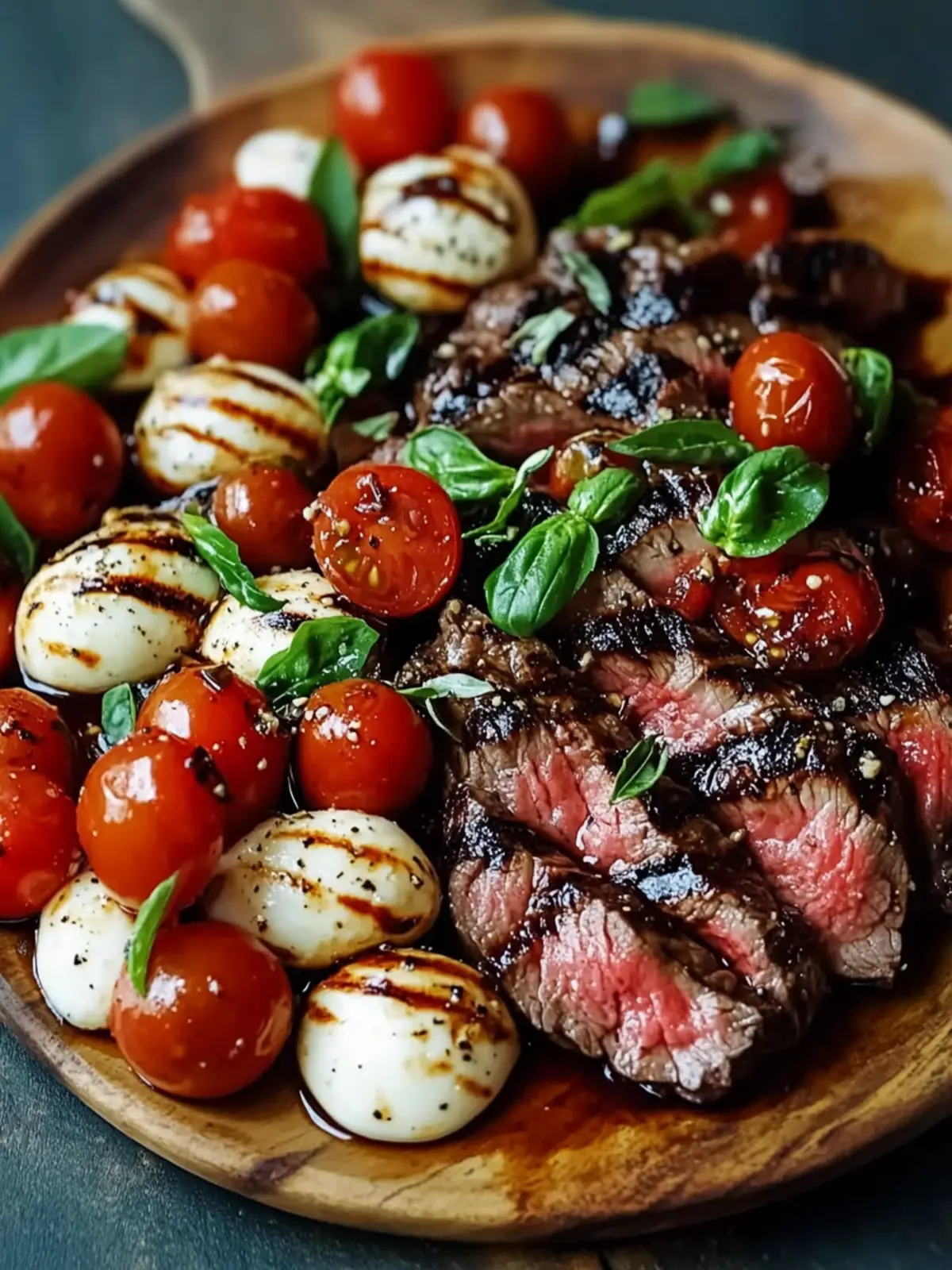 Grilled Flank Steak Caprese with Balsamic Dressing Bliss 3 Grilled Flank Steak Caprese with Balsamic Dressing