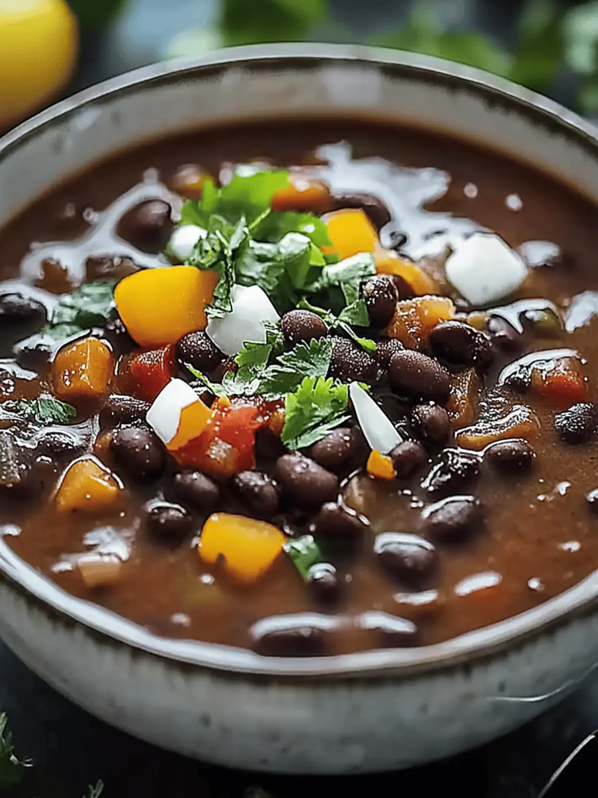 Hearty Black Bean Soup: A Vegan Delight in Every Bite 4 black bean soup