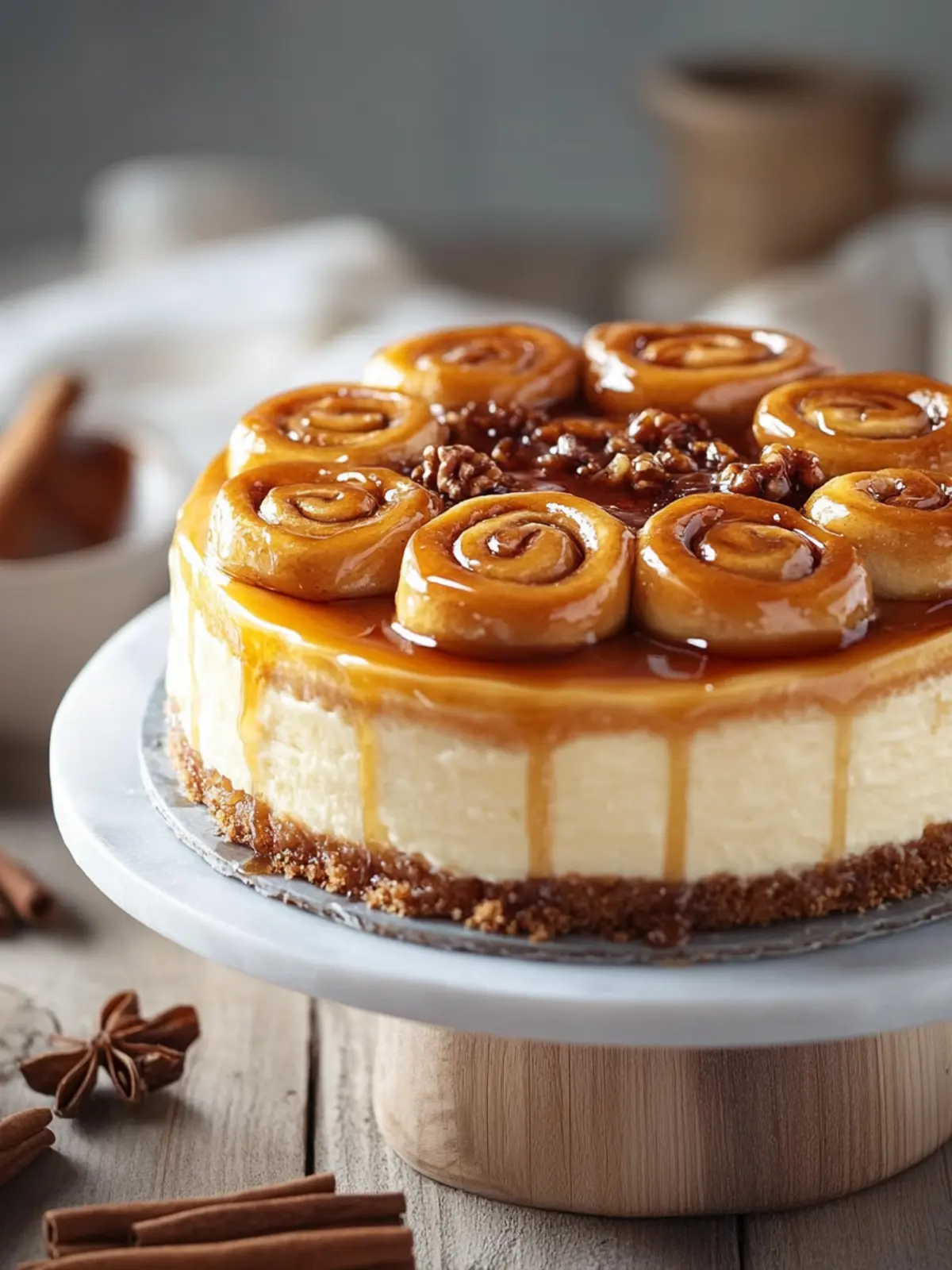 Cinnamon Roll Honeybun Cheesecake: Your New Favorite Indulgence 3 CINNAMON ROLL HONEYBUN CHEESECAKE