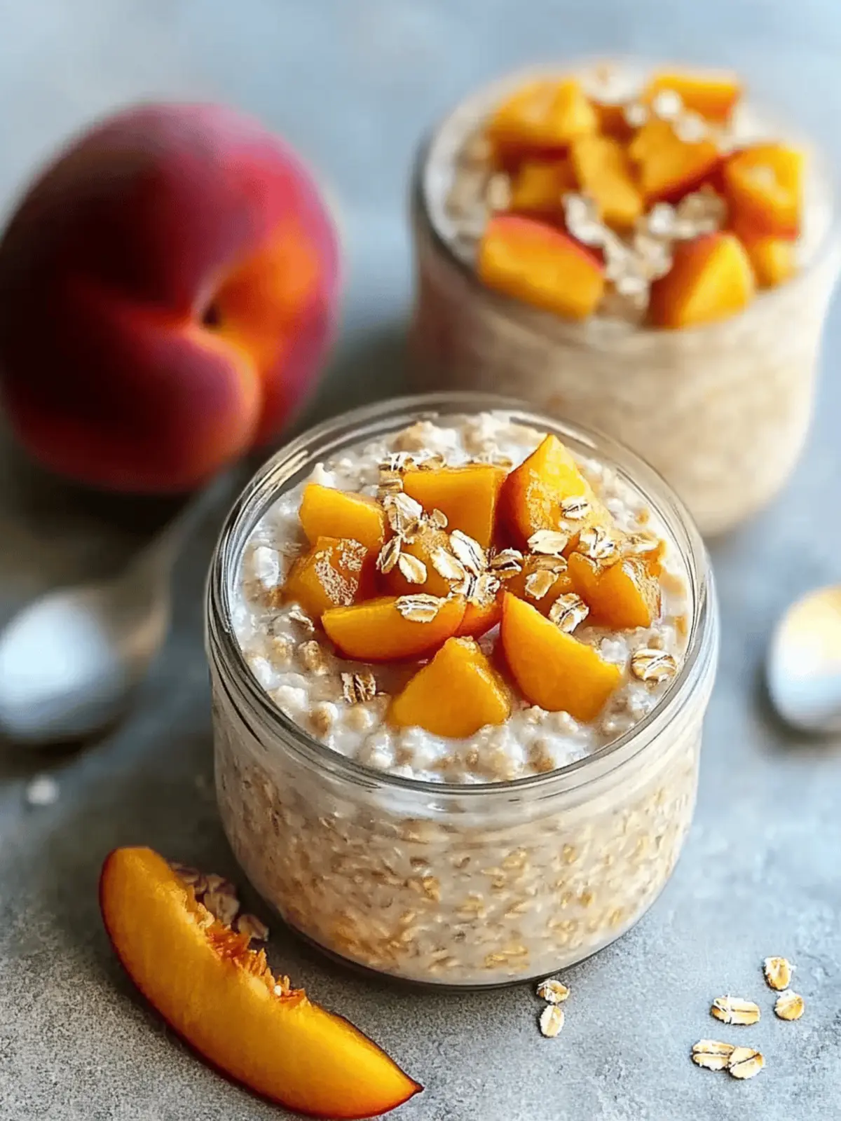 Peach Cobbler Overnight Oats for a Sweet Morning Treat 4 Peach Cobbler Overnight Oats