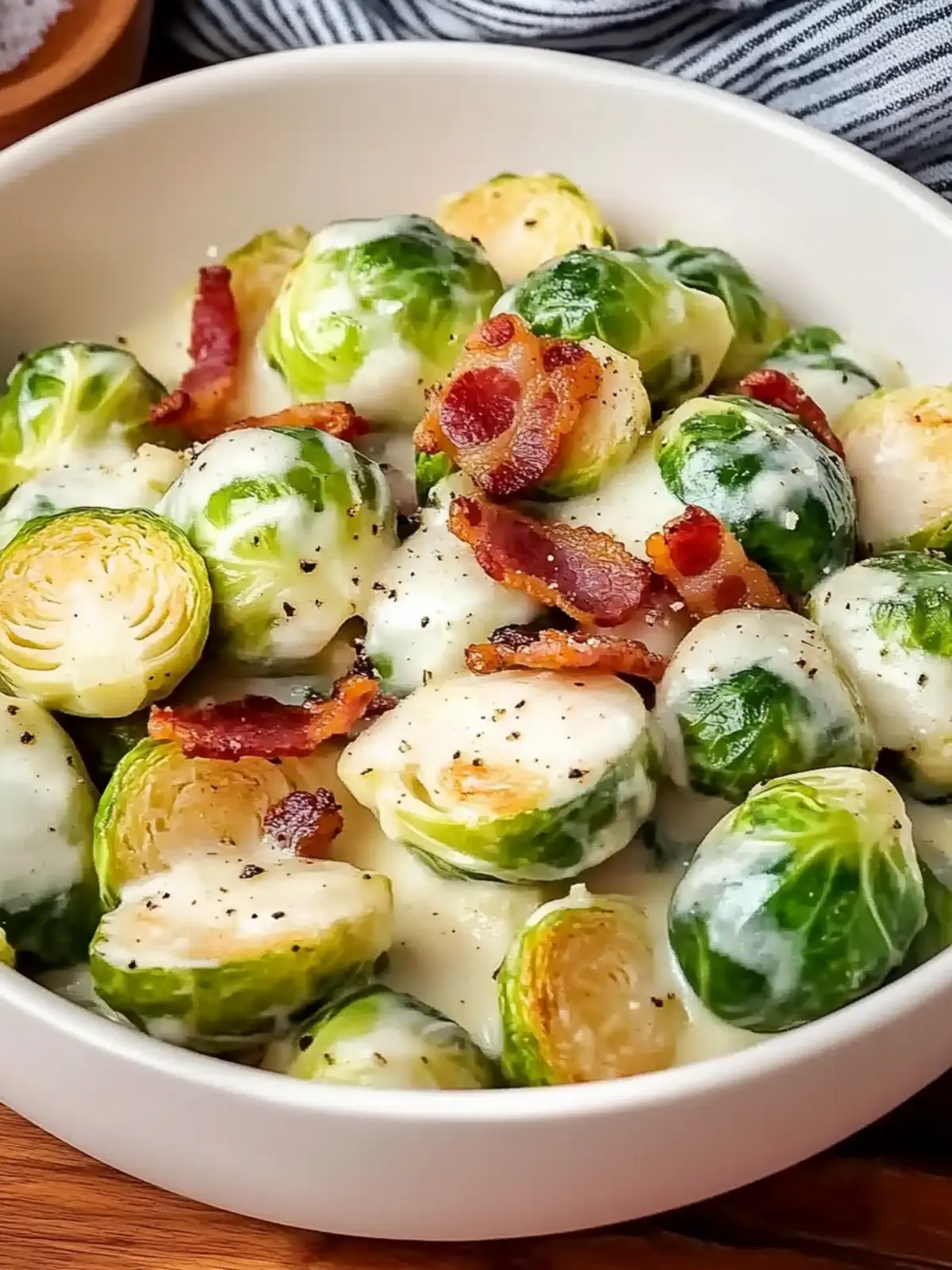 Creamy Garlic Parmesan Brussels Sprouts with Bacon Bliss 3 Creamy Garlic Parmesan Brussels Sprouts with Bacon