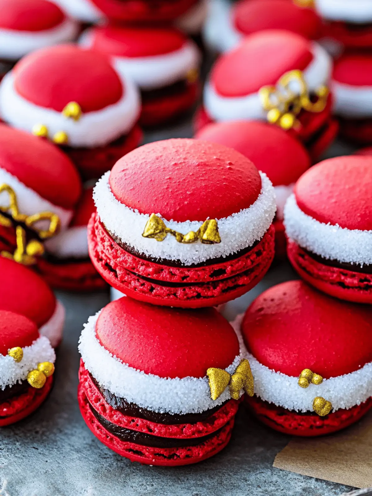 Santa Claus Macarons with Sugar Cookie Buttercream Delight 2 Santa Claus Macarons