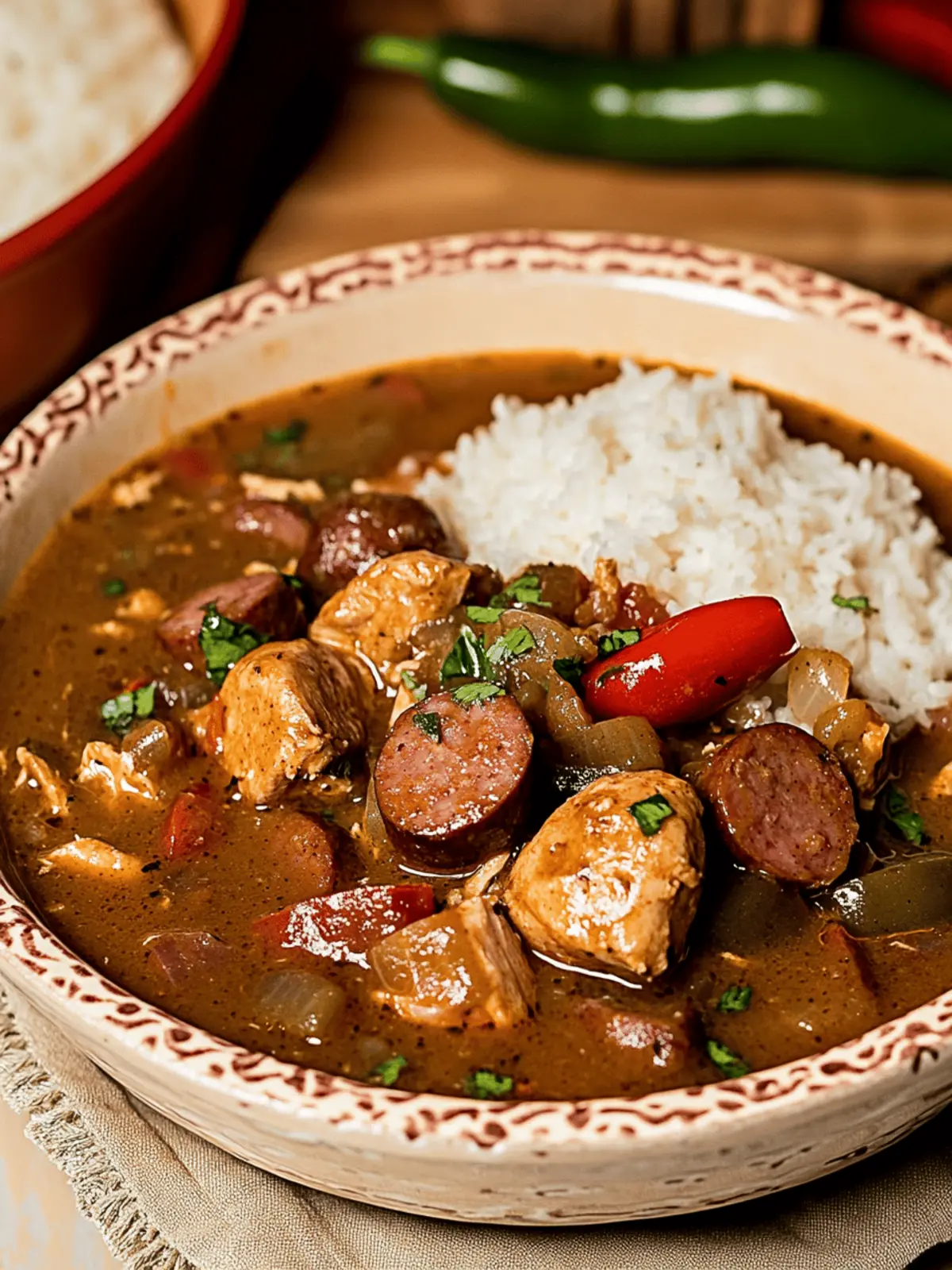 Savory New Orleans Cajun Chicken Andouille Sausage Gumbo Delight 2 New Orleans Cajun Chicken Andouille Sausage Gumbo