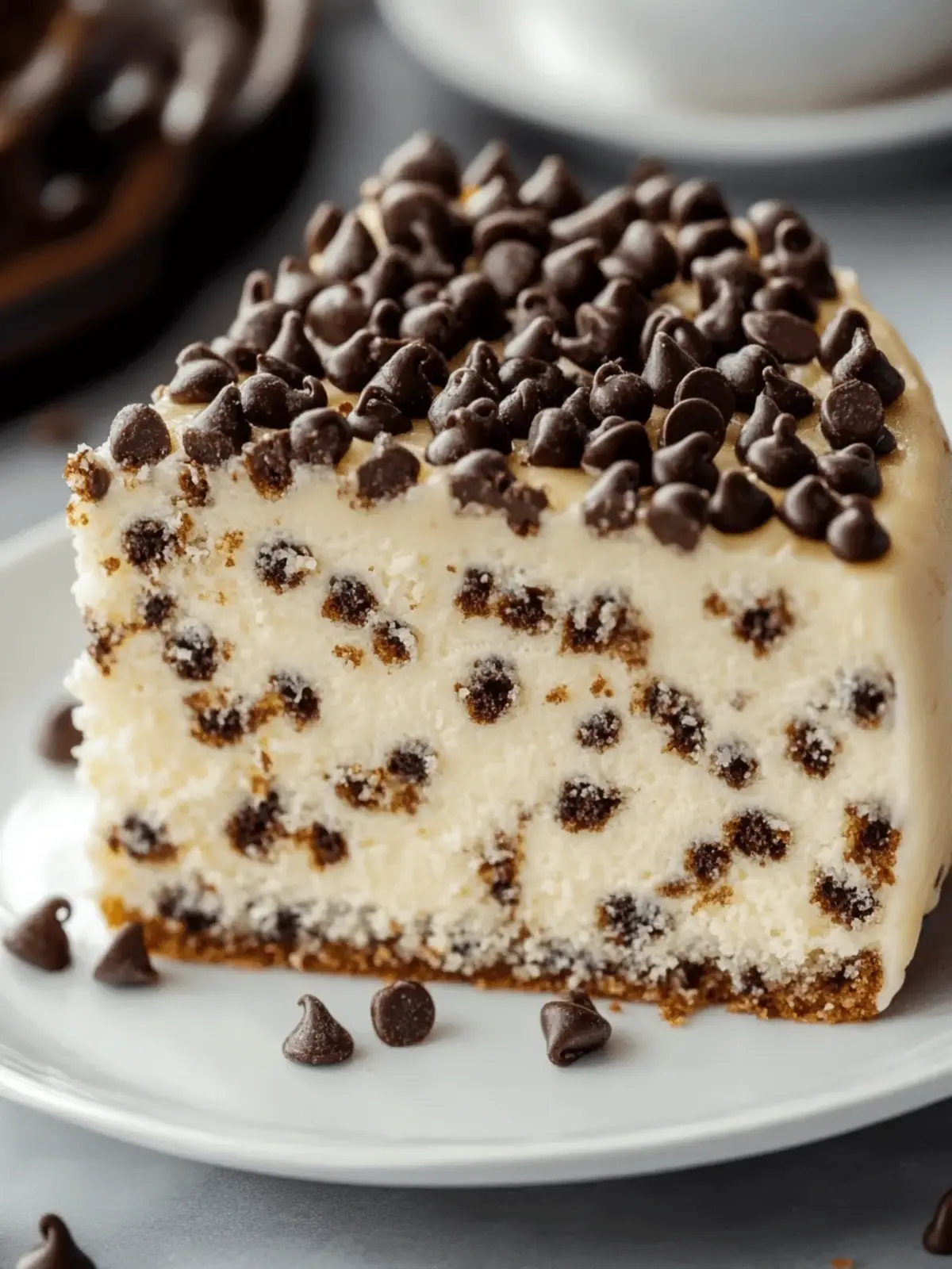 Decadent Chocolate Chip Cheesecake Cake with Cream Cheese Frosting 2 Chocolate Chip Cheesecake Cake with Cream Cheese Frosting