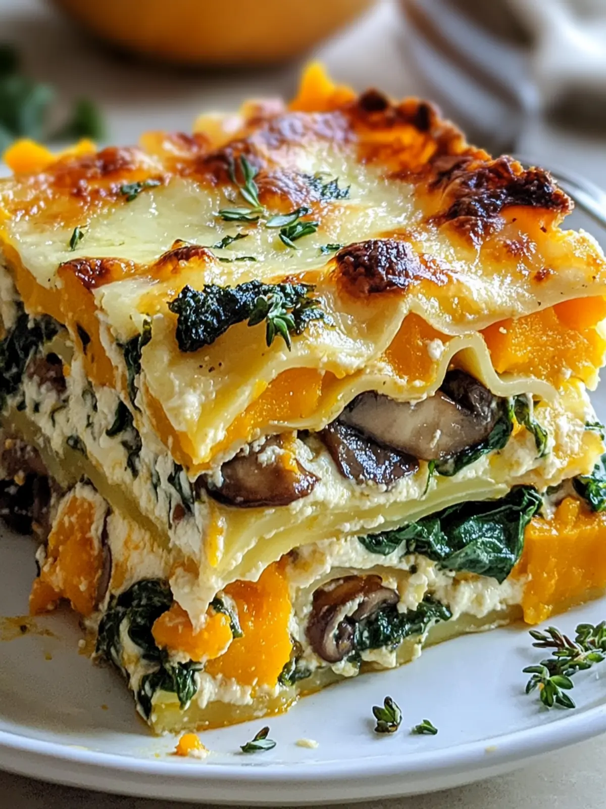 Mouthwatering Butternut Squash Spinach Mushroom Lasagna Delight 2 Butternut Squash Spinach Mushroom Lasagna