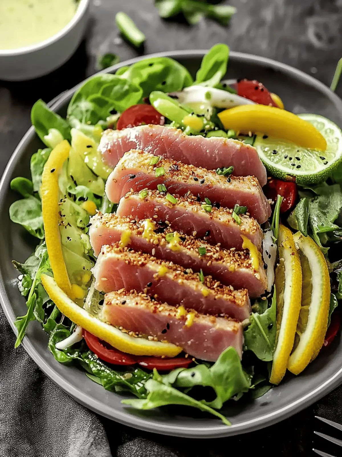 Savory Sesame Crusted Ahi Salad with Zesty Ginger Lime Twist 2 Savory Sesame Crusted Ahi Salad with Zesty Ginger Lime Twist