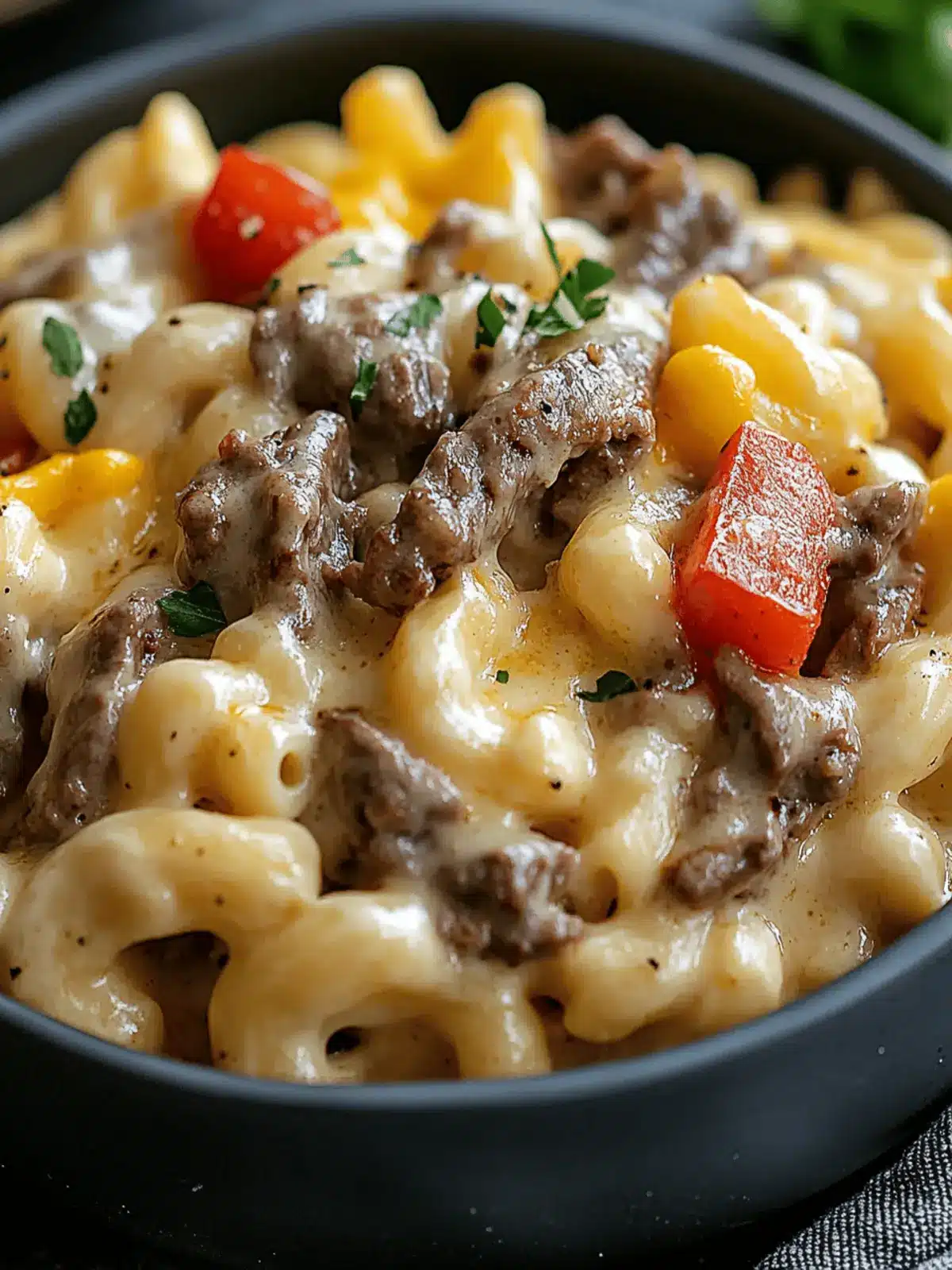 High-Protein Creamy Philly Cheesesteak Mac & Cheese Bliss 3 High-Protein Creamy Philly Cheesesteak Mac & Cheese