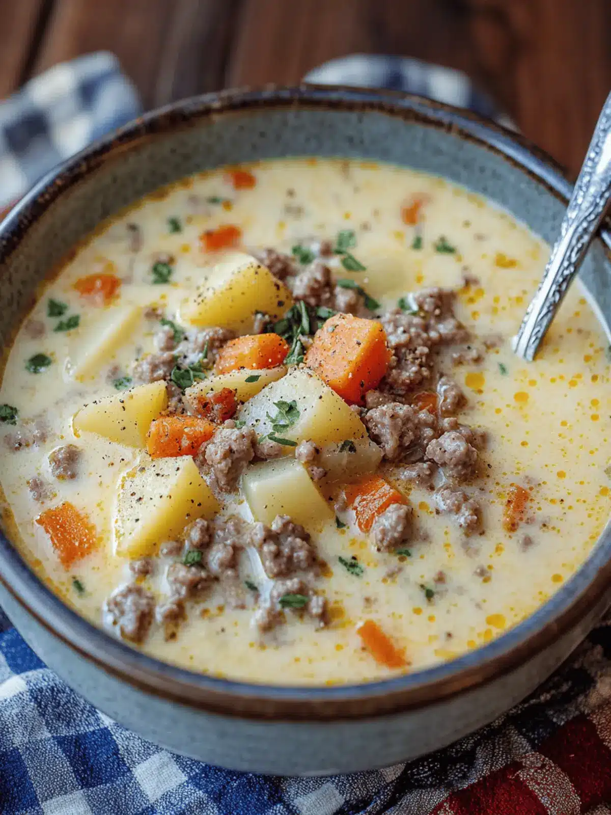 Crockpot Creamy Potato & Hamburger Soup for Cozy Nights 3 Crockpot Creamy Potato & Hamburger Soup