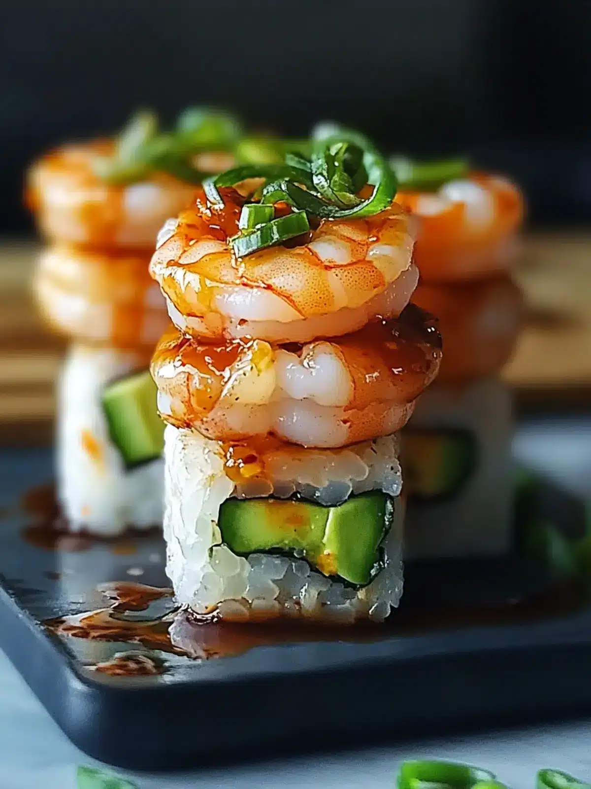 Spicy Shrimp Sushi Stacks: Quick, Customizable, and Delicious 3 Spicy Shrimp Sushi Stacks