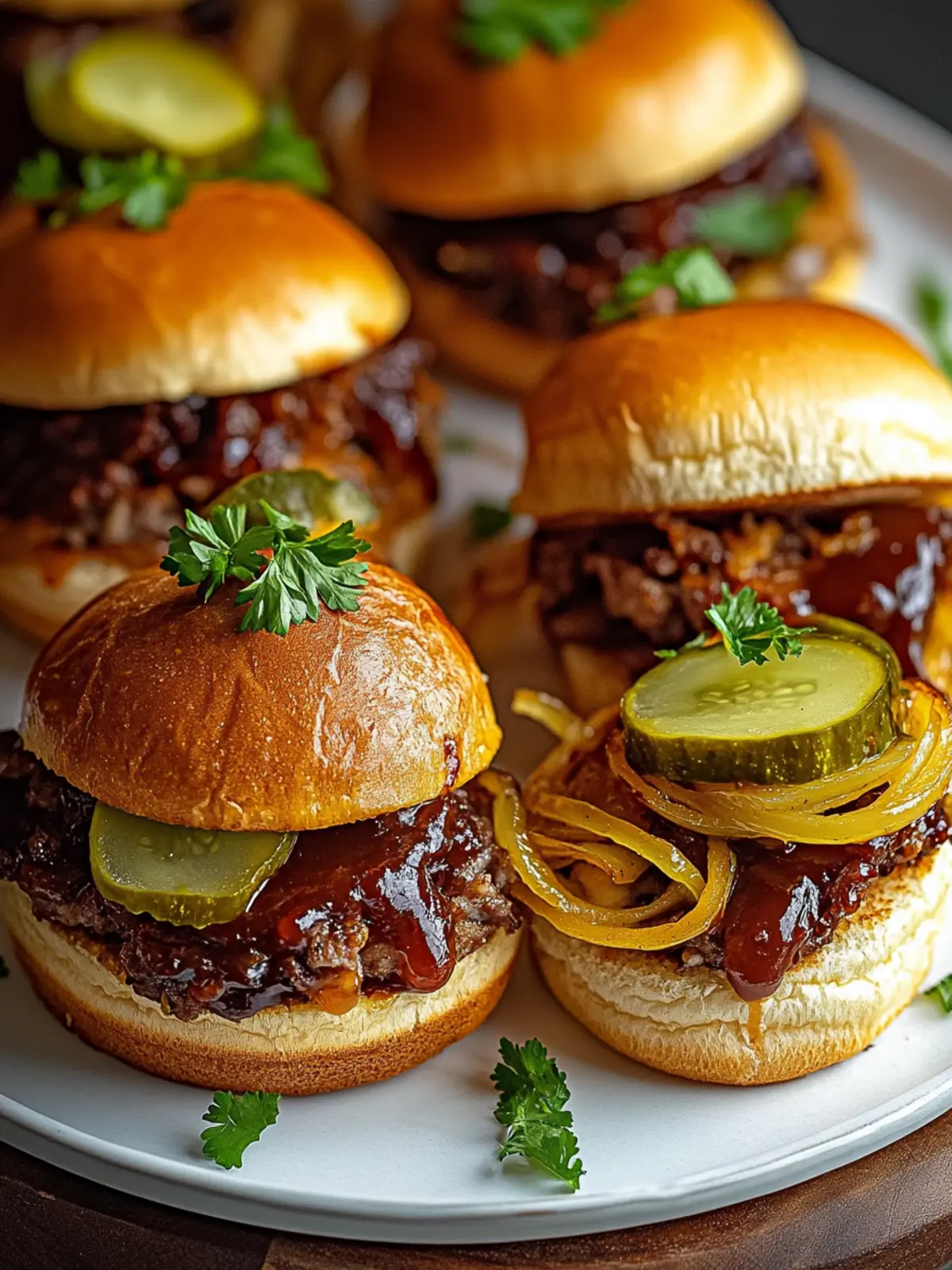 Smoky BBQ Cowboy Sliders with Crispy Onions Everyone Loves 4 Smoky BBQ Cowboy Sliders with Crispy Onions and Tangy Pickles