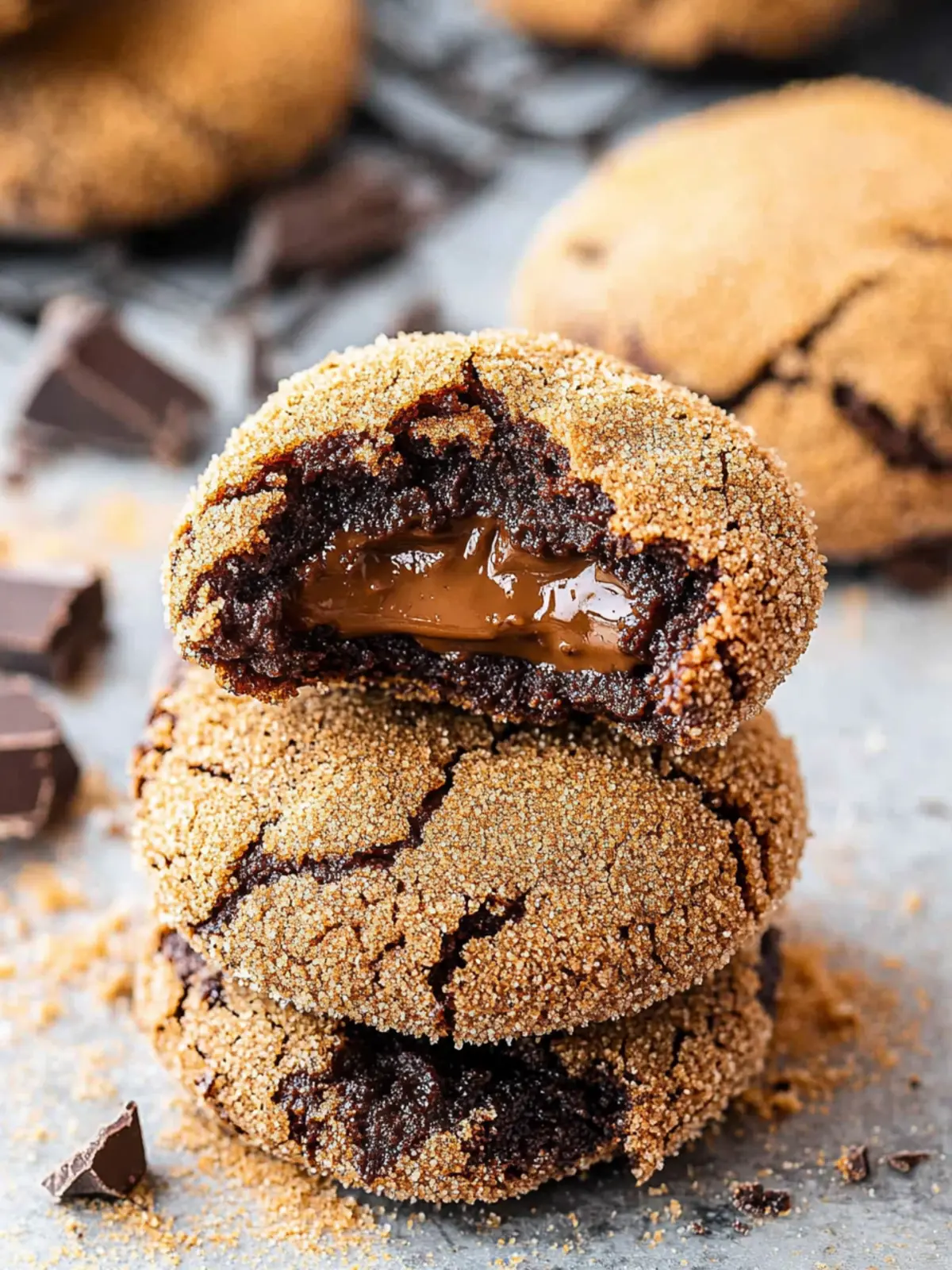 Biscoff Filled Chocolate Crinkle Cookies No Chill Delight! 4 Biscoff Filled Chocolate Crinkle Cookies