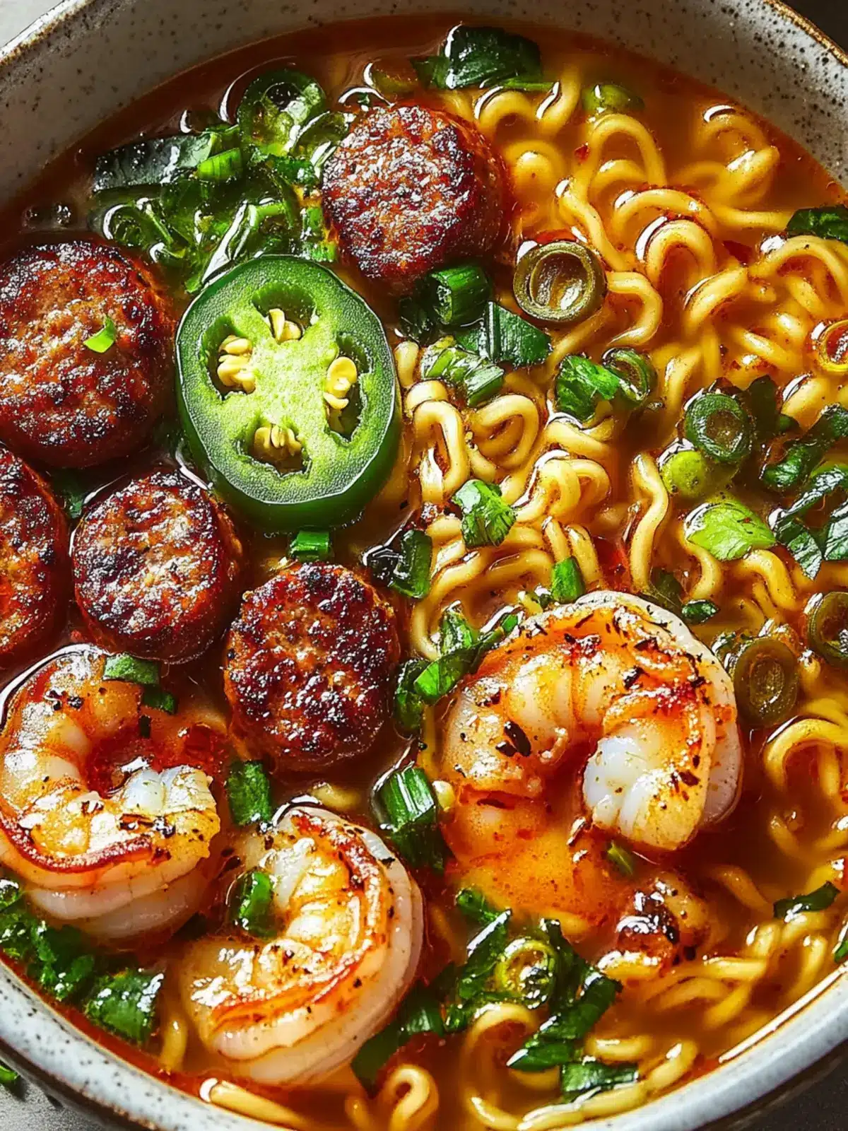 Spicy Jalape o Cheddar Sausage & Shrimp Ramen Bliss 3 Spicy Jalape o Cheddar Sausage & Shrimp Ramen