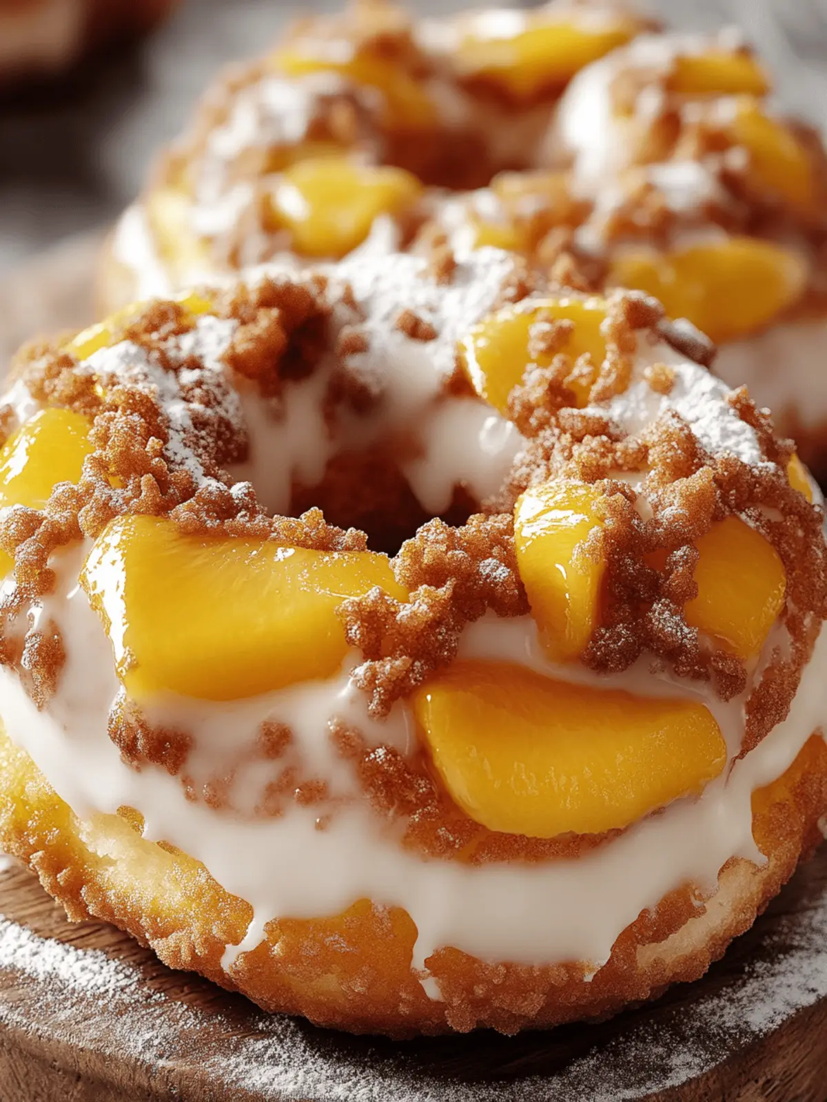 Classic Peach Cobbler Cheesecake Donuts You'll Crave Every Time 4 Classic Peach Cobbler Cheesecake Donuts