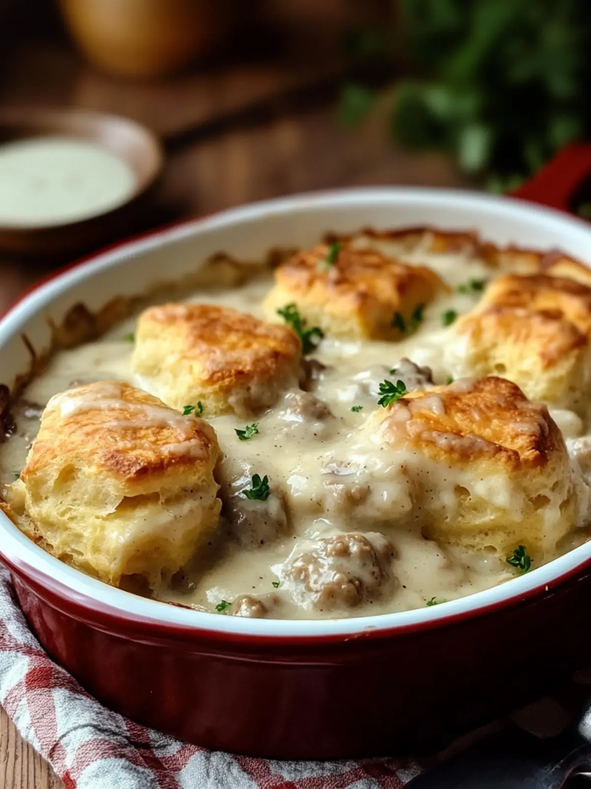 Savory Biscuits & Gravy Casserole for Cozy Mornings 4 Biscuits & Gravy Casserole