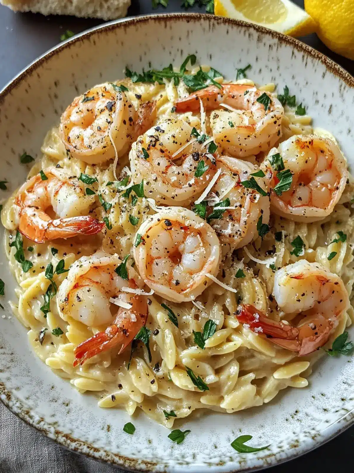 Creamy Parmesan Orzo with Succulent Shrimp for a Cozy Dinner 3 Creamy Parmesan Orzo with Succulent Shrimp