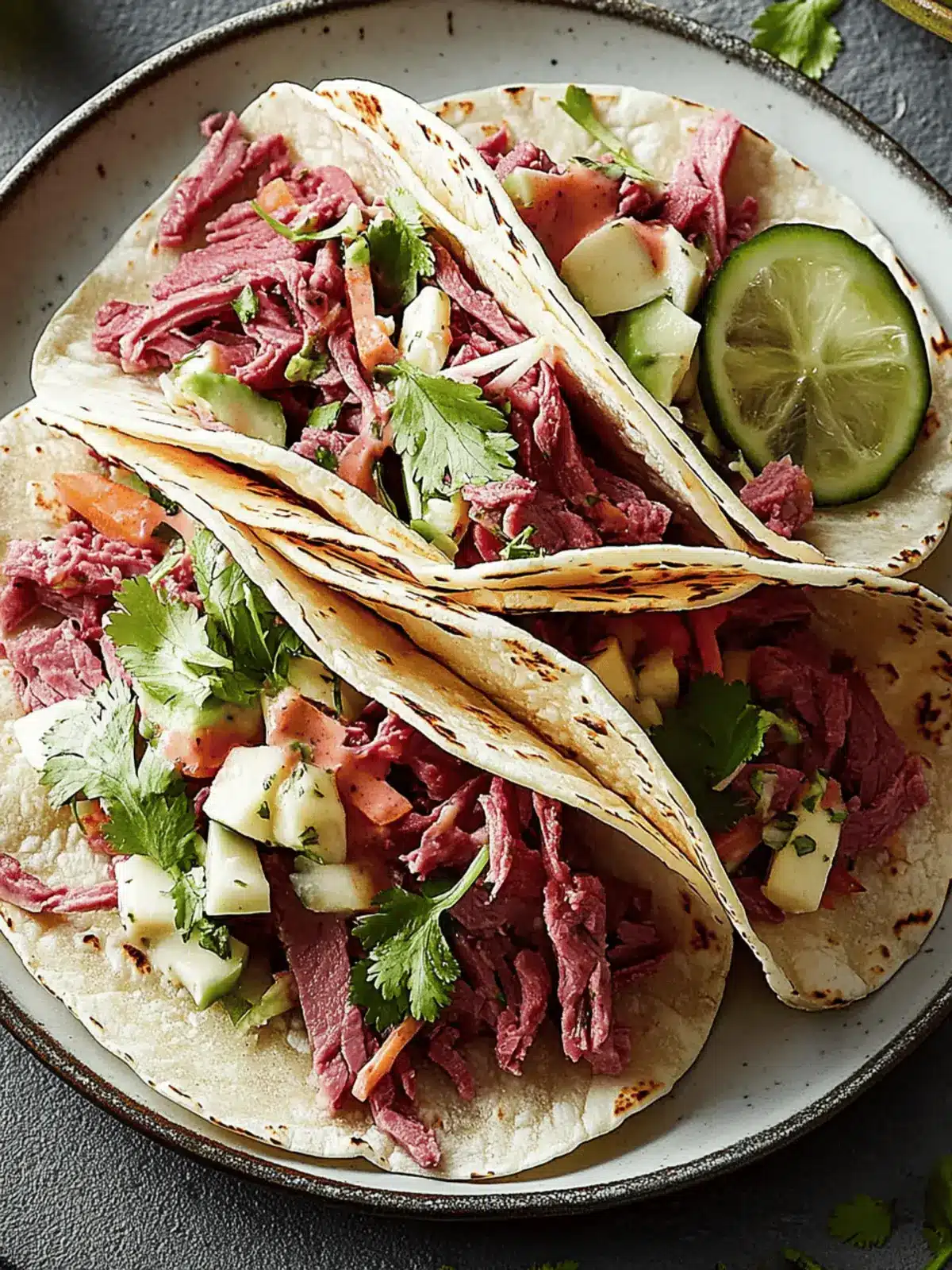 Corned Beef Tacos with Swiss & Caraway Slaw for Taco Night Fun 3 Corned Beef Tacos with Swiss & Caraway Slaw