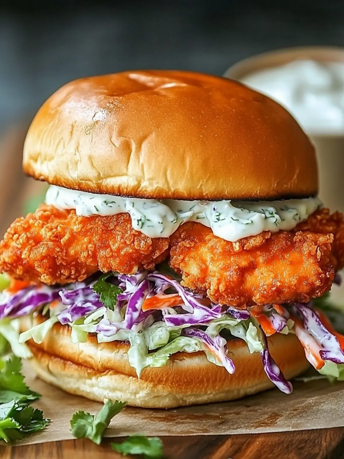 Crispy Buffalo Chicken Sandwich with Ranch Slaw to WOW Your Tastebuds 4 Crispy Buffalo Chicken Sandwich with Ranch Slaw
