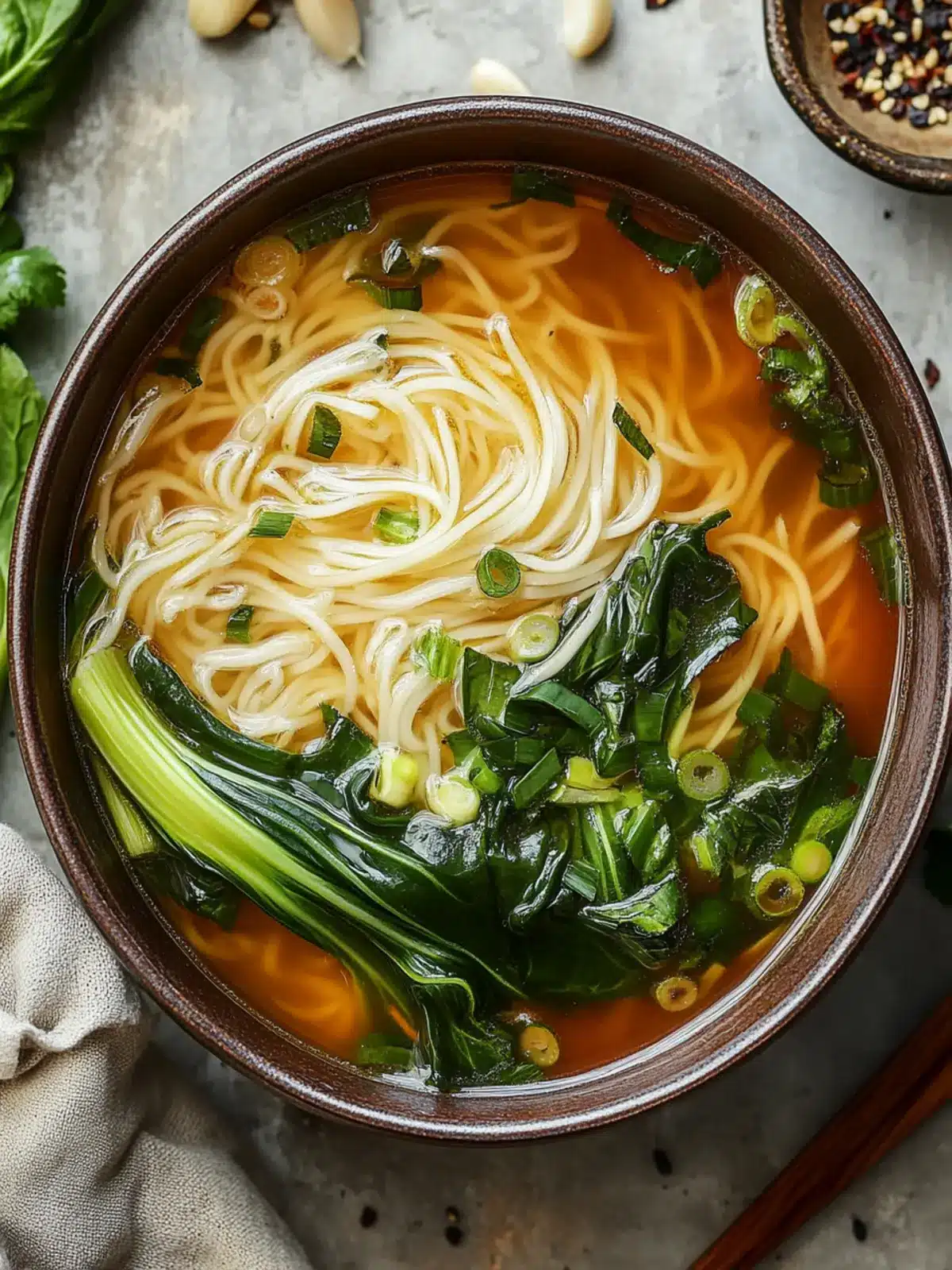 Healing Ginger Garlic Broth with Rice Noodles and Bok Choy Bliss 4 Healing Ginger Garlic Broth with Rice Noodles and Bok Choy