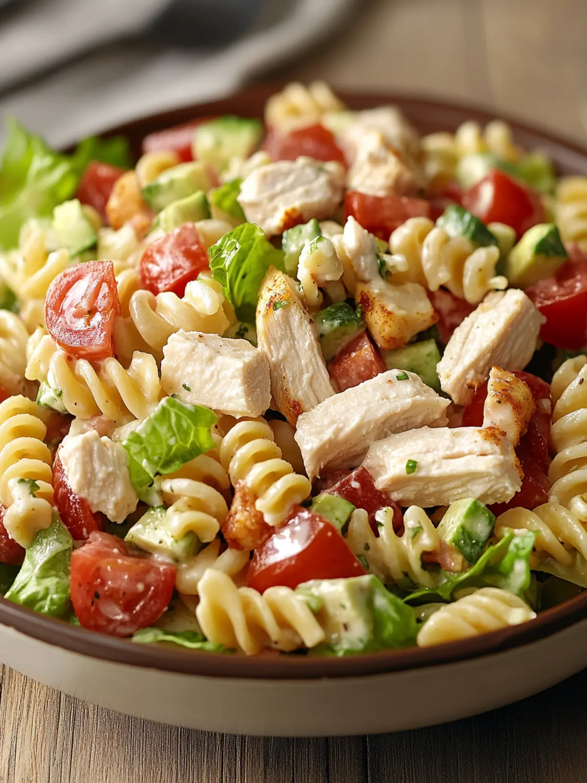 Delicious Chicken Club Pasta Salad for Easy Summer Meals 3 Chicken Club Pasta Salad