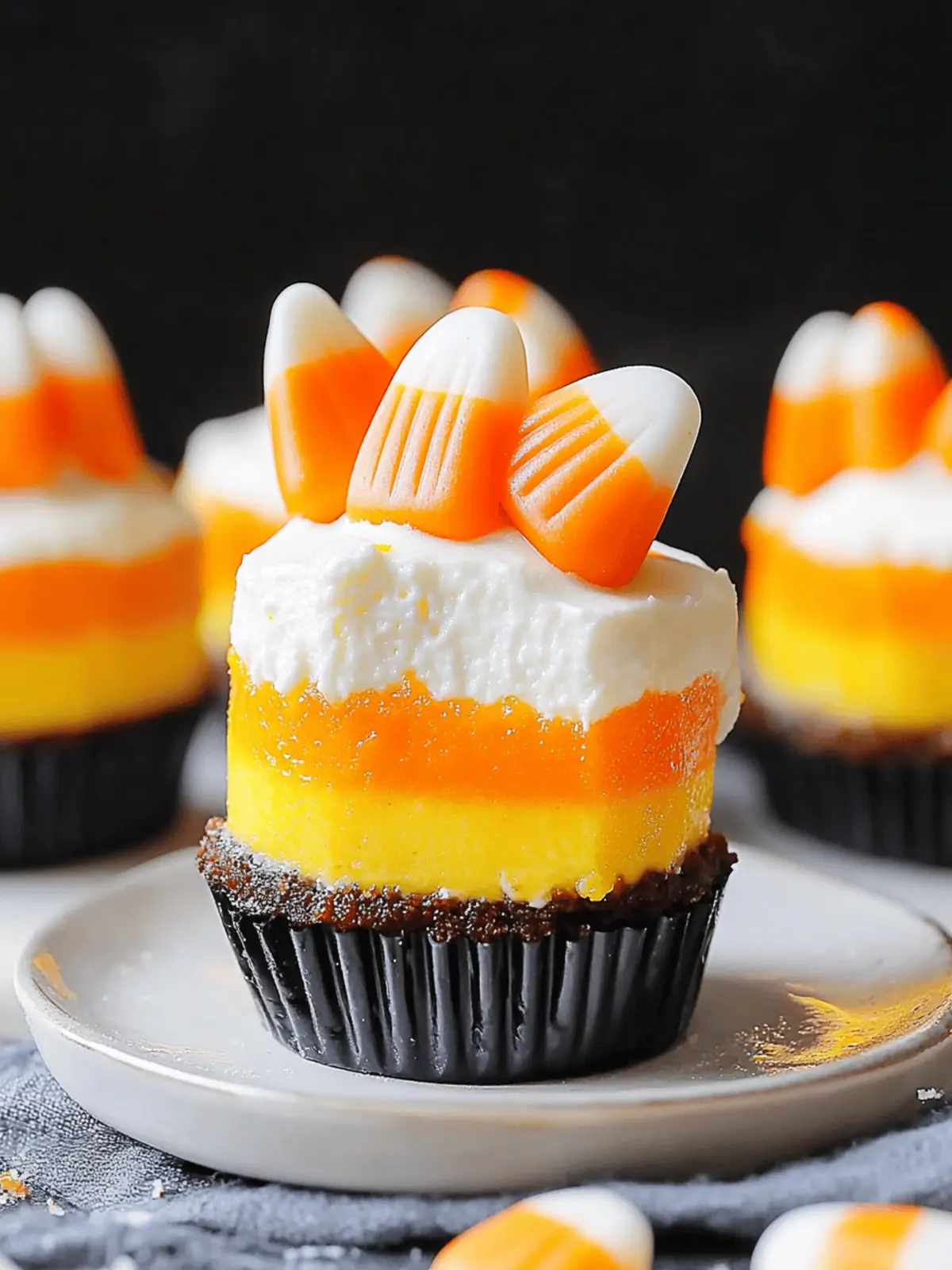 Mini Candy Corn Cheesecakes: Fall Treats with a Twist 2 Mini Candy Corn Cheesecakes