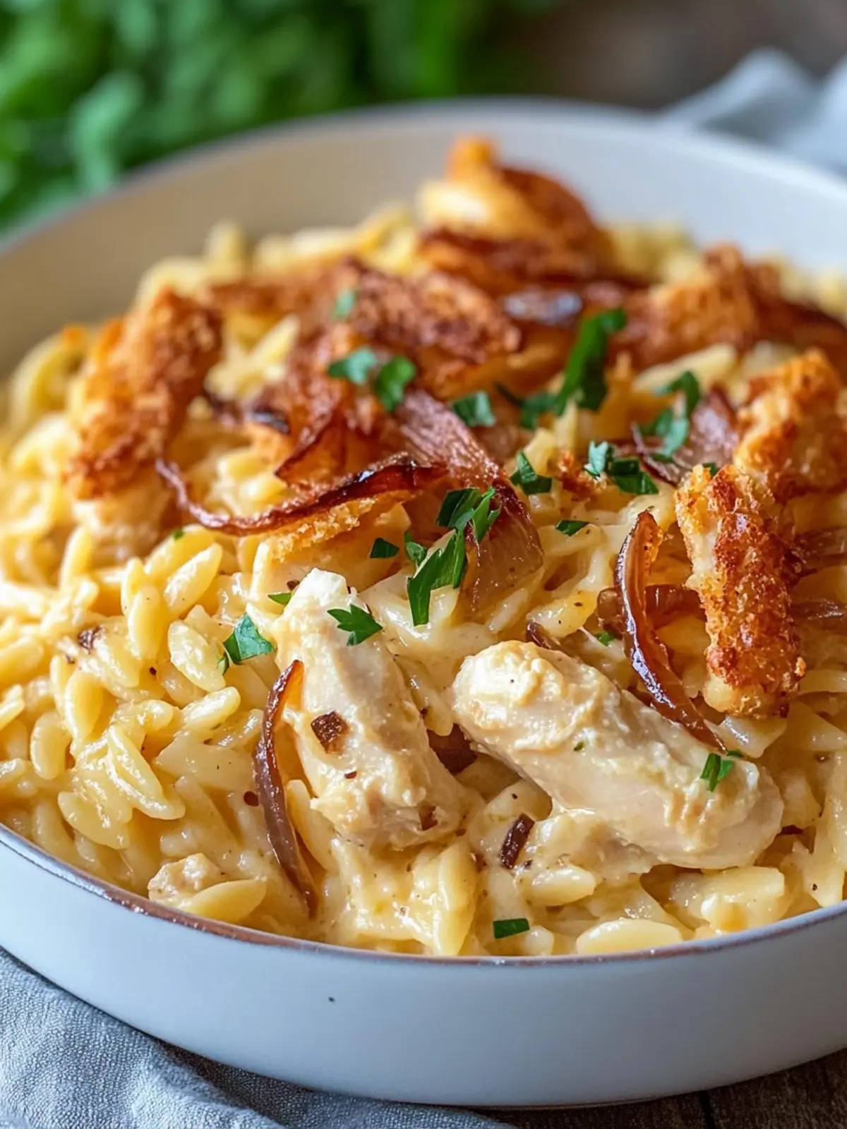 French Onion Chicken Orzo Casserole: Comfort in Every Bite 3 French Onion Chicken Orzo Casserole