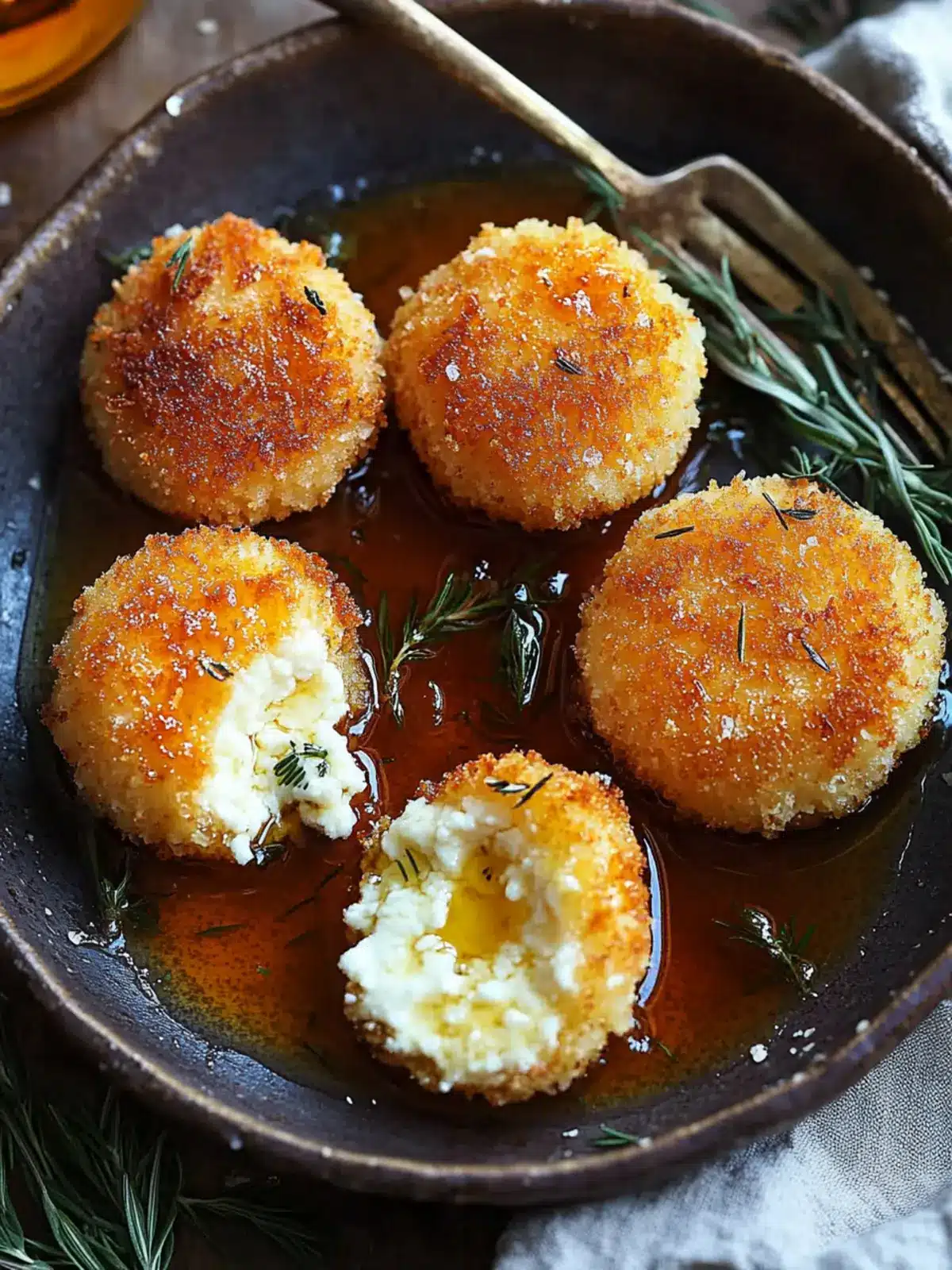 Fried Goat Cheese with Tarragon + Honey: A Crunchy Delight 2 Fried Goat Cheese with Tarragon + Honey