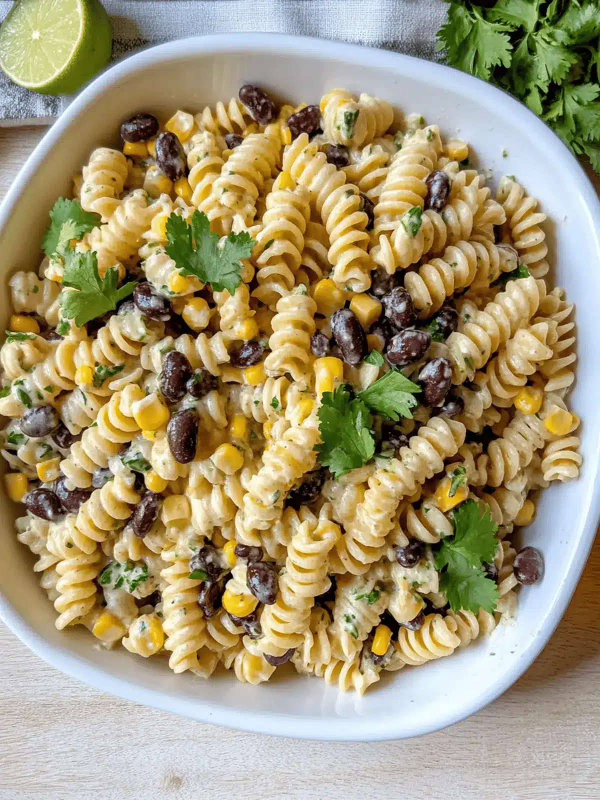 Black Bean and Corn Pasta Salad with Creamy Lime Dressing 4 Black Bean and Corn Pasta Salad with Lime Greek Yogurt Dressing