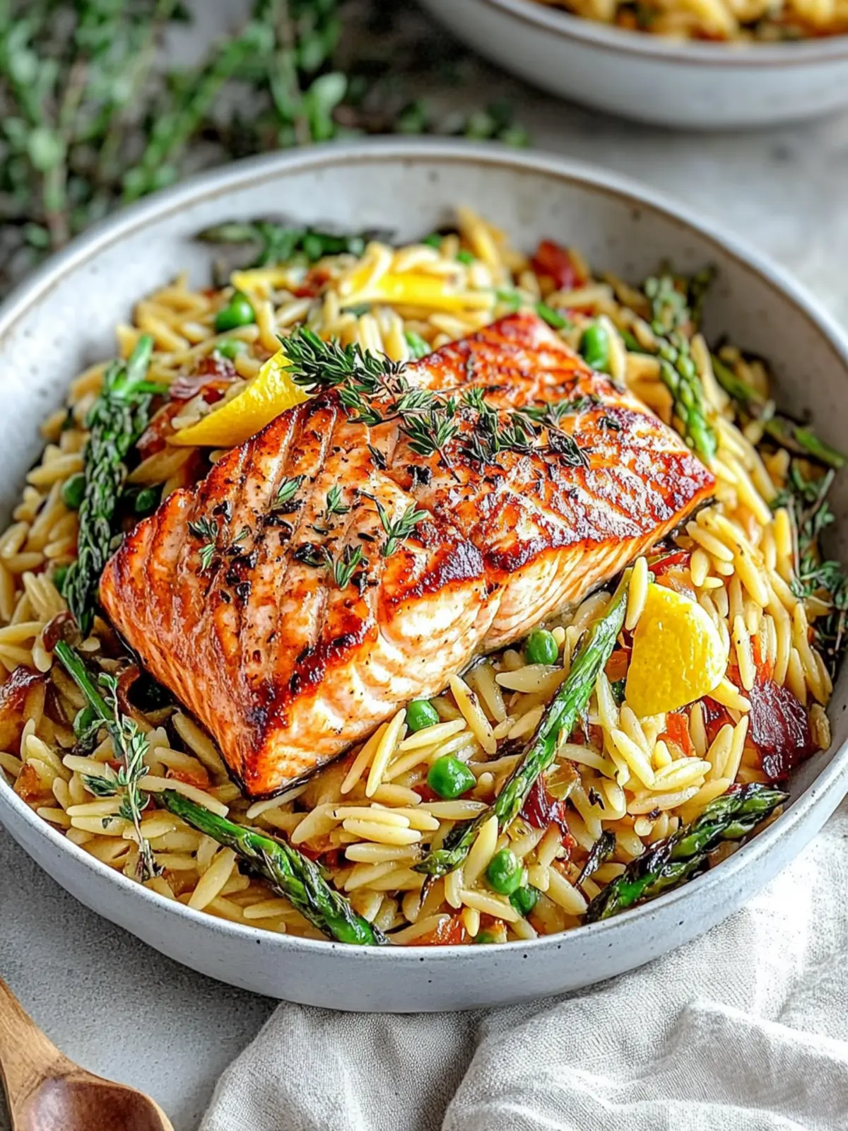 Harissa Salmon and Orzo with Tahini: A Flavorful Feast 4 Harissa Salmon and Orzo with Tahini