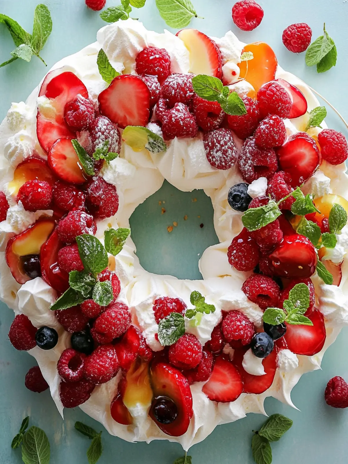 Pavlova Wreath: A Delightful Festive Dessert to Impress 2 Pavlova Wreath