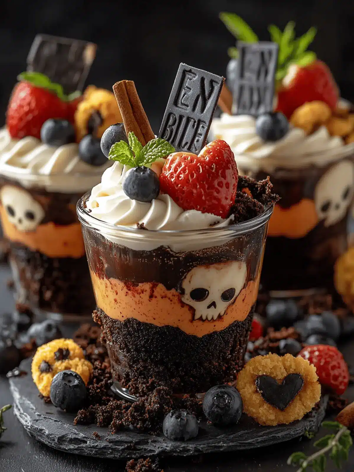 Graveyard Dirt Trifles - Spooky Delight for Halloween Enjoyment 4 Graveyard Dirt Trifles