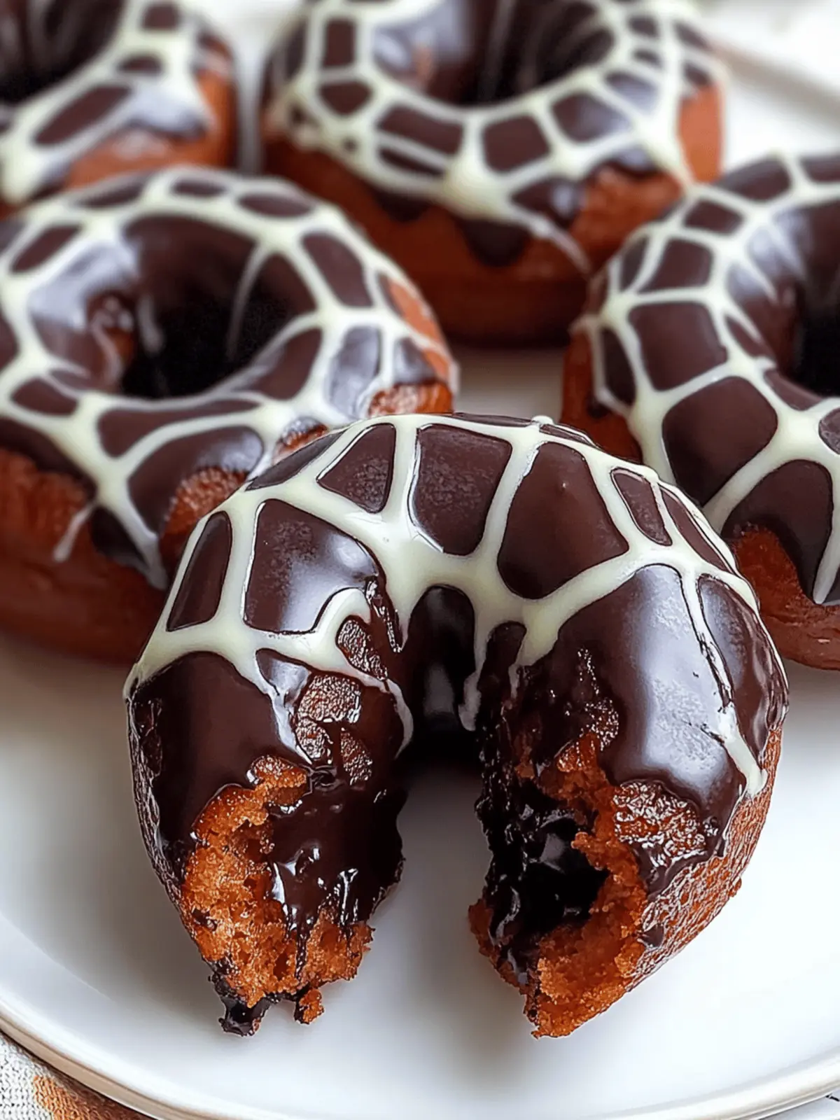 Spider Web Chocolate-Glazed Donuts: Quick Halloween Delight 2 Spider Web Chocolate-Glazed Donuts